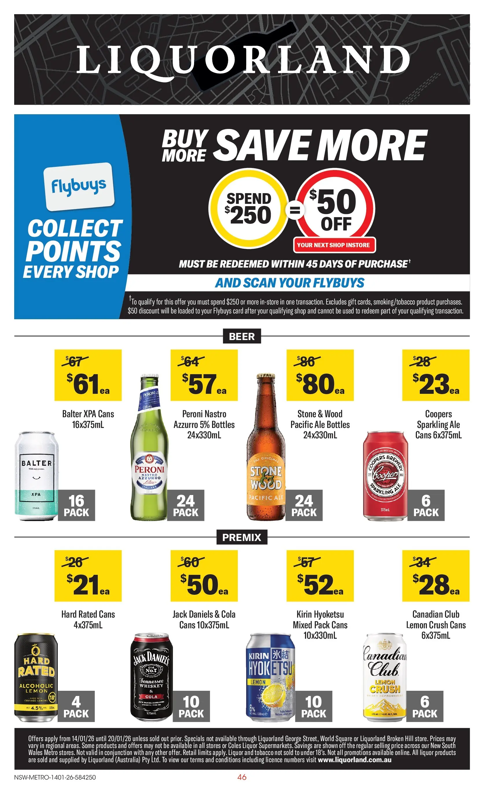 ﻿Coles catalogue valid from 14/01/2026 > Online Australia | Page: 46 | Products: Beer, Whiskey, Wood, Lemon