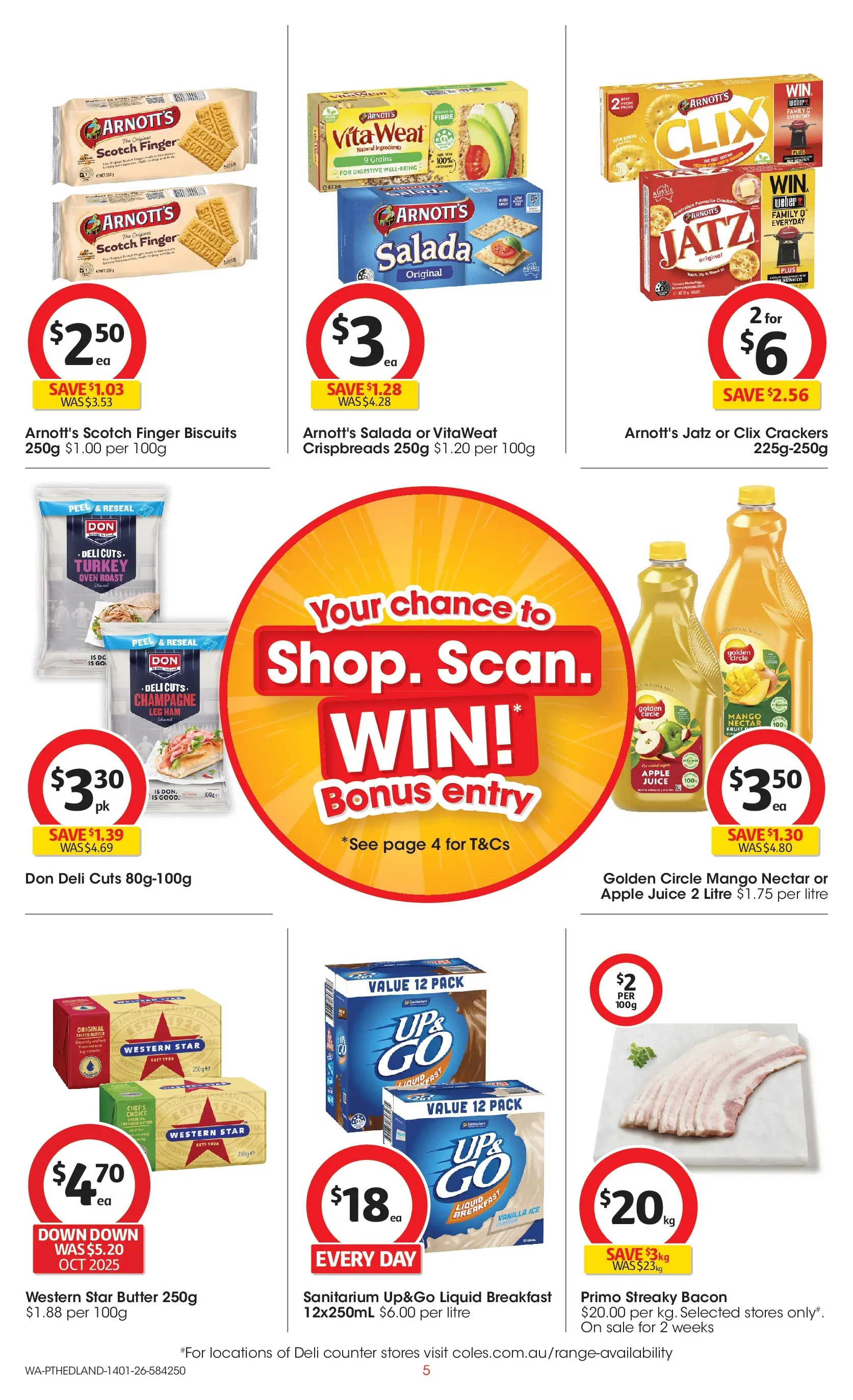 ﻿Coles catalogue valid from 14/01/2026 > Online Australia | Page: 5 | Products: Crackers, Butter, Peel, Turkey