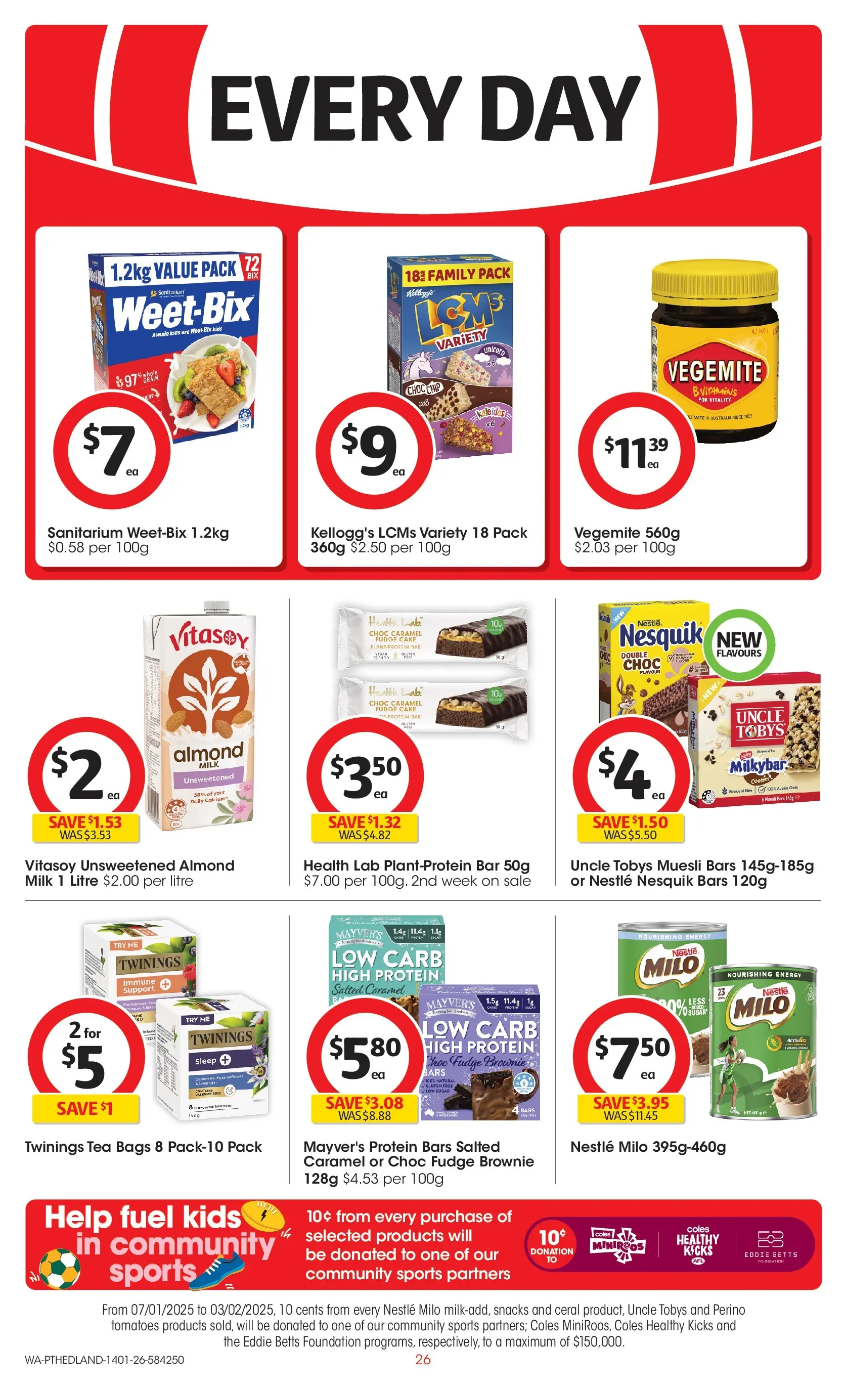 ﻿Coles catalogue valid from 14/01/2026 > Online Australia | Page: 26 | Products: Milk, Tea, Vegemite, Foundation