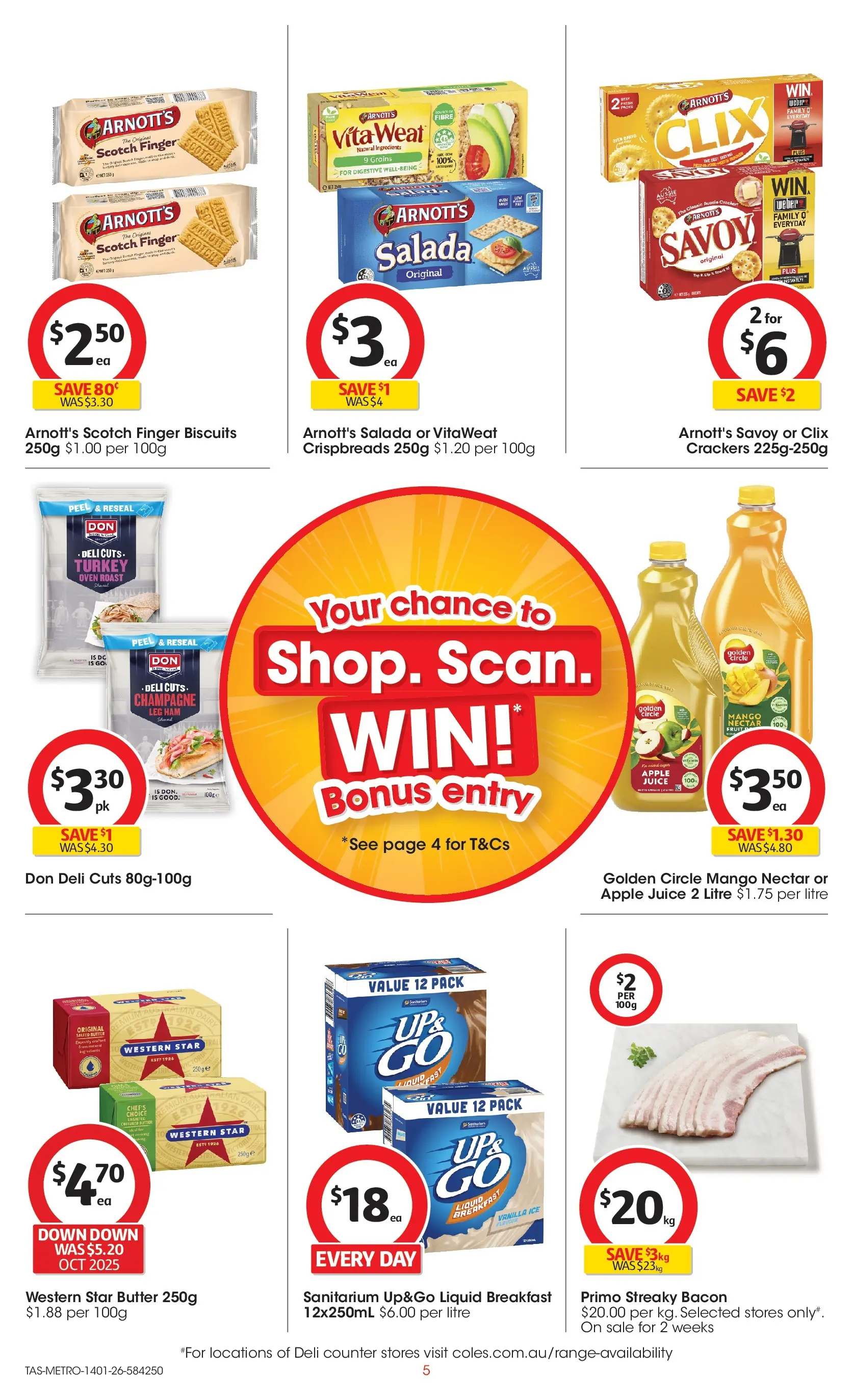 ﻿Coles catalogue valid from 14/01/2026 > Online Australia | Page: 5 | Products: Crackers, Juice, Mango, Oven