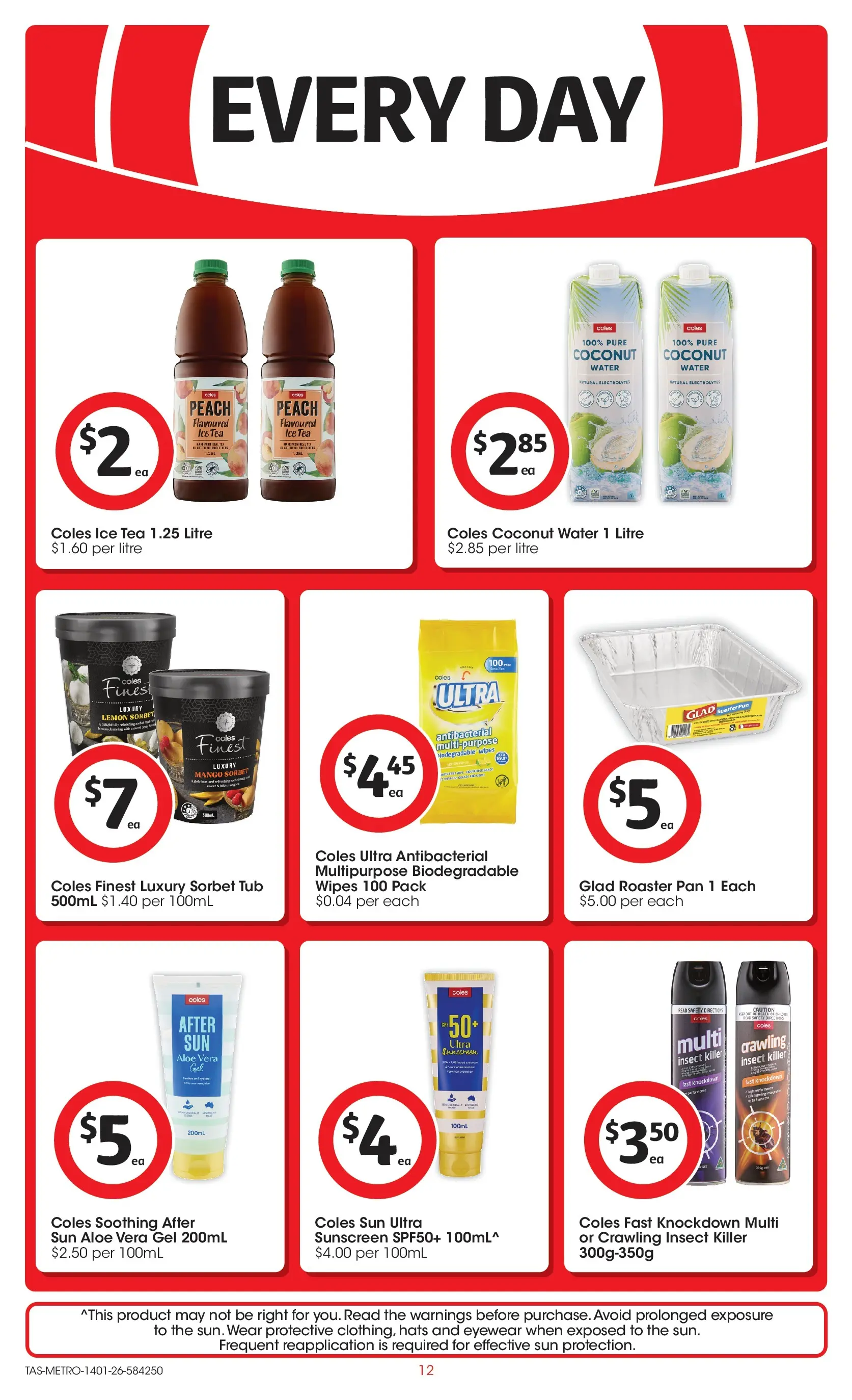 ﻿Coles catalogue valid from 14/01/2026 > Online Australia | Page: 12 | Products: Tea, Water, Mango, Peach