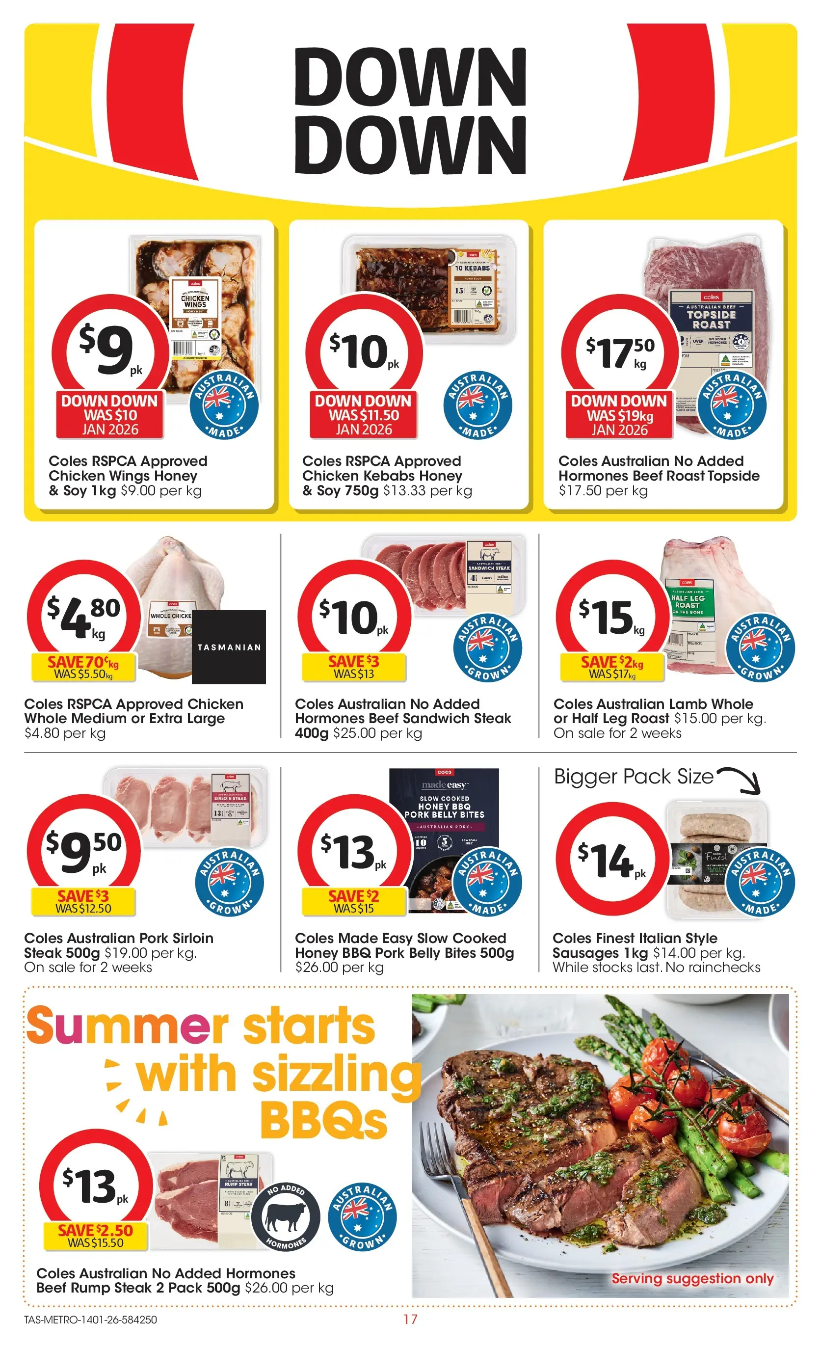 ﻿Coles catalogue valid from 14/01/2026 > Online Australia | Page: 17 | Products: Honey, Chicken, Lamb, Oven