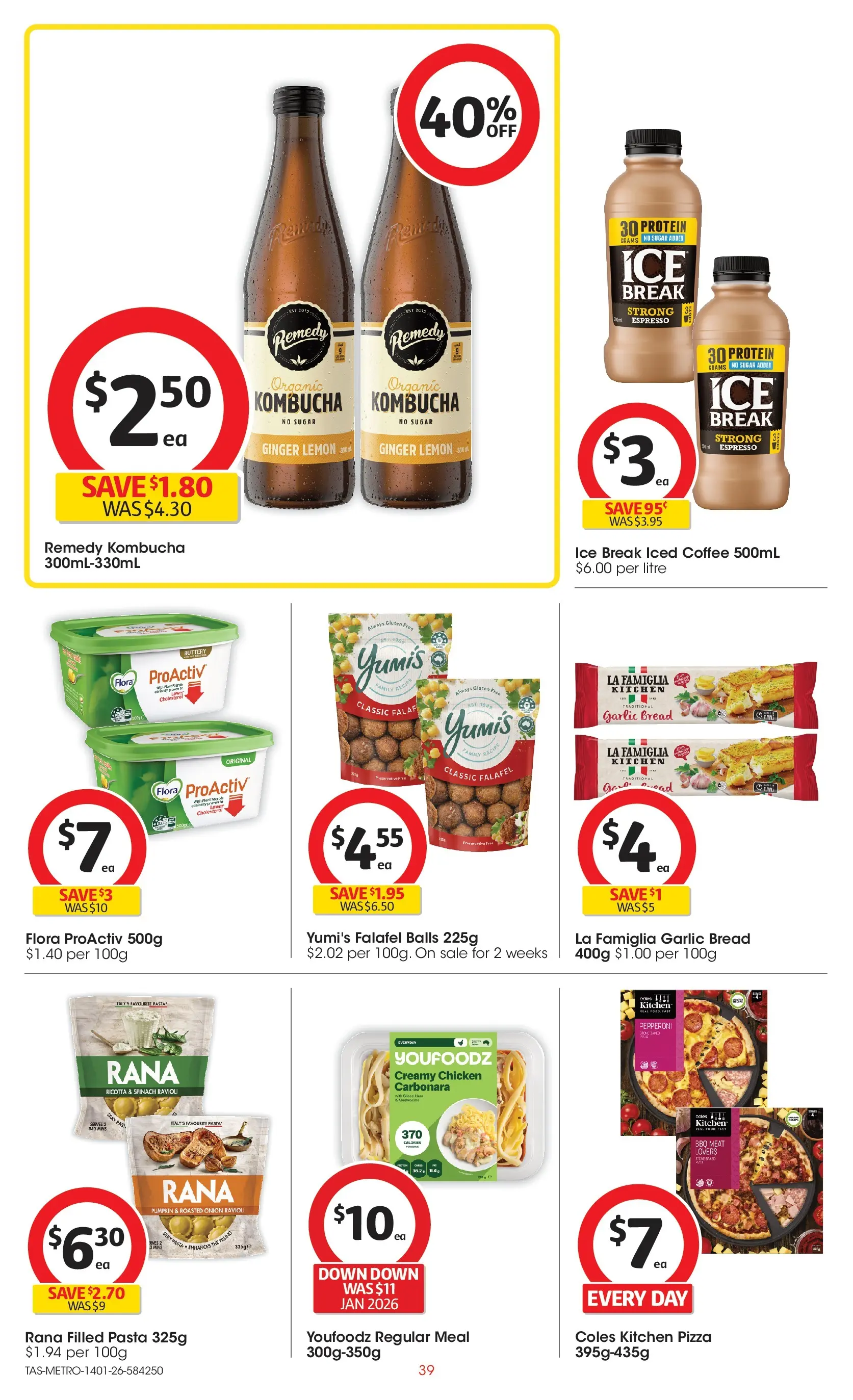 ﻿Coles catalogue valid from 14/01/2026 > Online Australia | Page: 39 | Products: Ginger, Pizza, Meat, Sugar