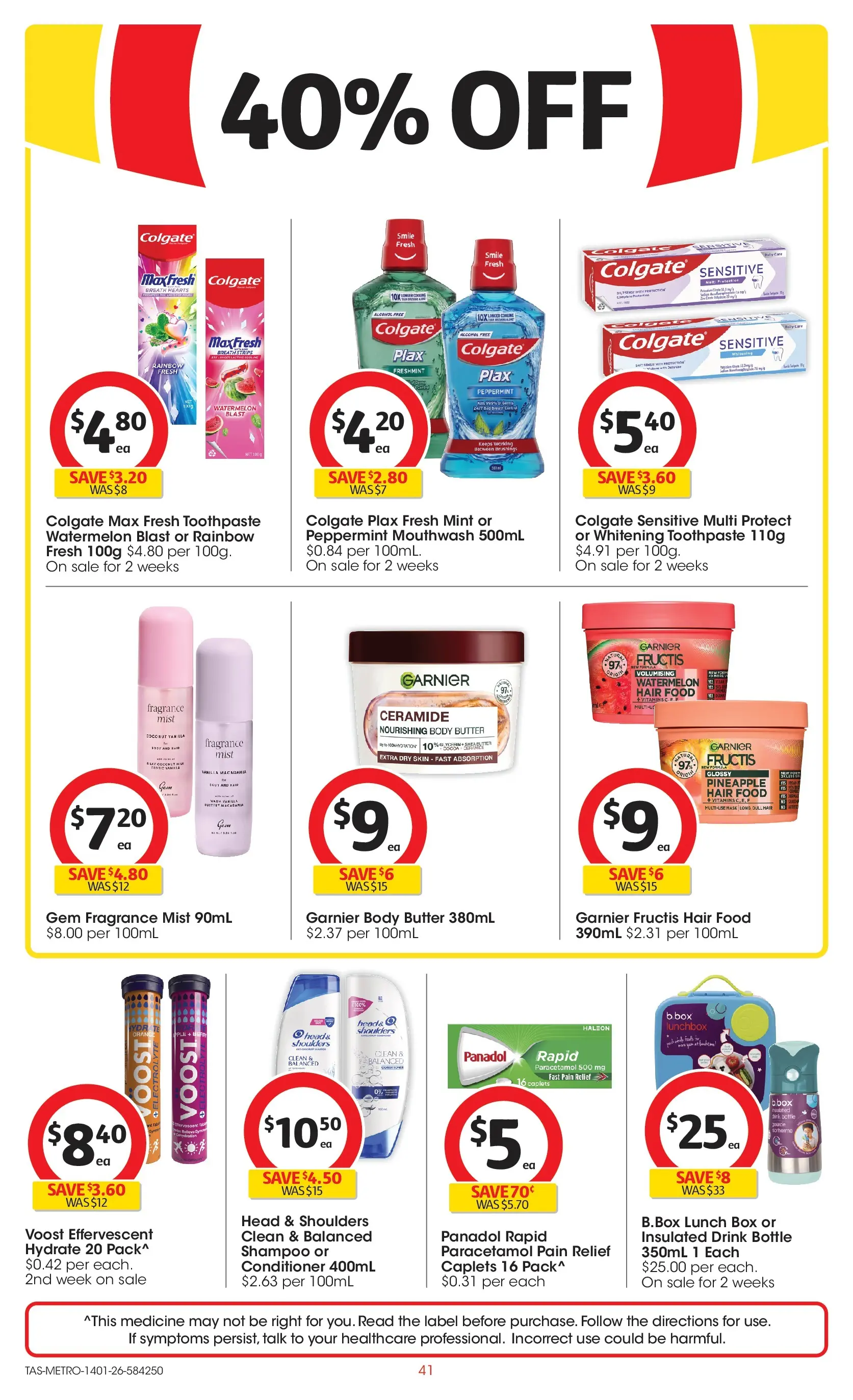 ﻿Coles catalogue valid from 14/01/2026 > Online Australia | Page: 41 | Products: Gem, Milk, Mouthwash, Body butter