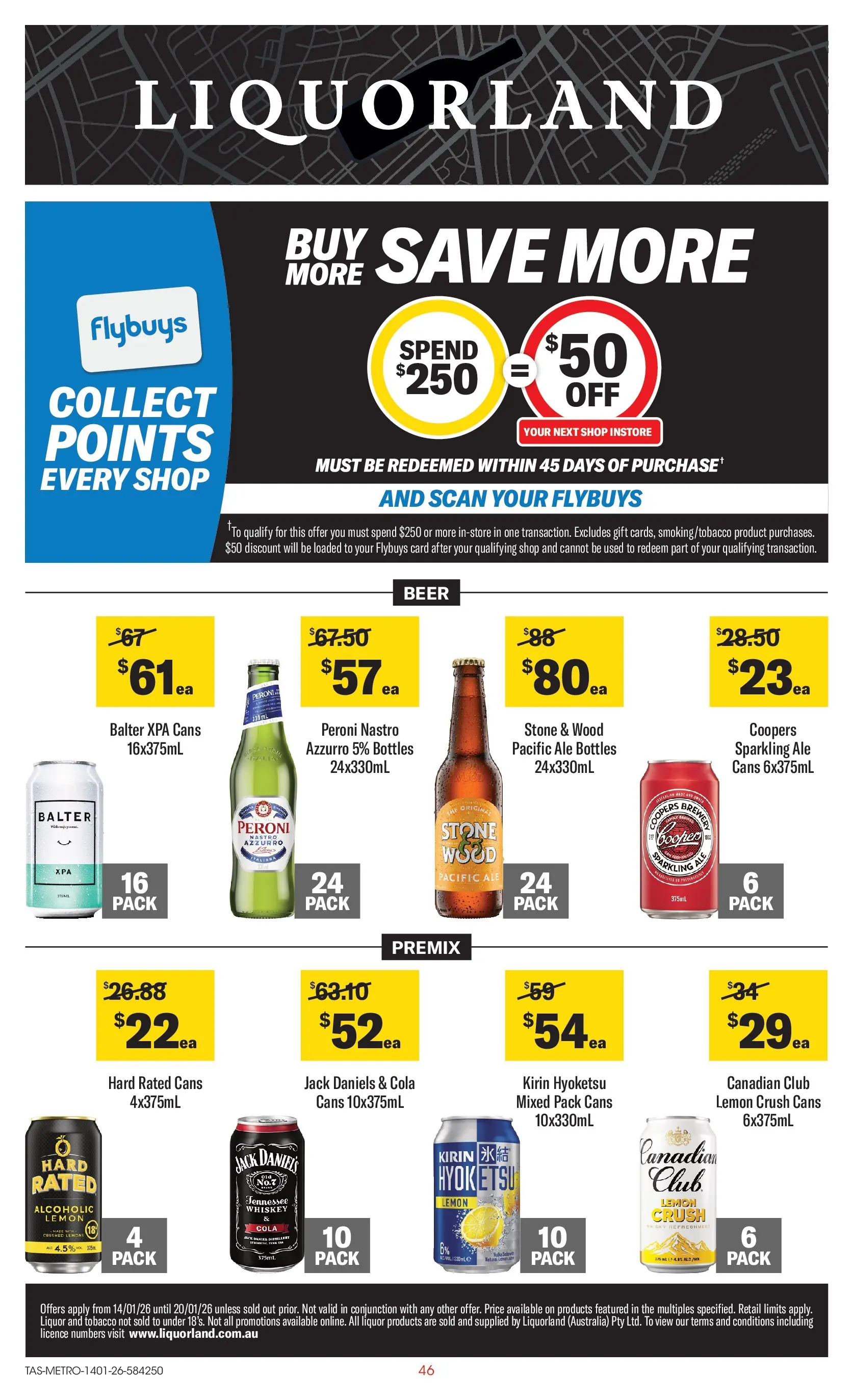 ﻿Coles catalogue valid from 14/01/2026 > Online Australia | Page: 46 | Products: Beer, Whiskey, Wood, Lemon