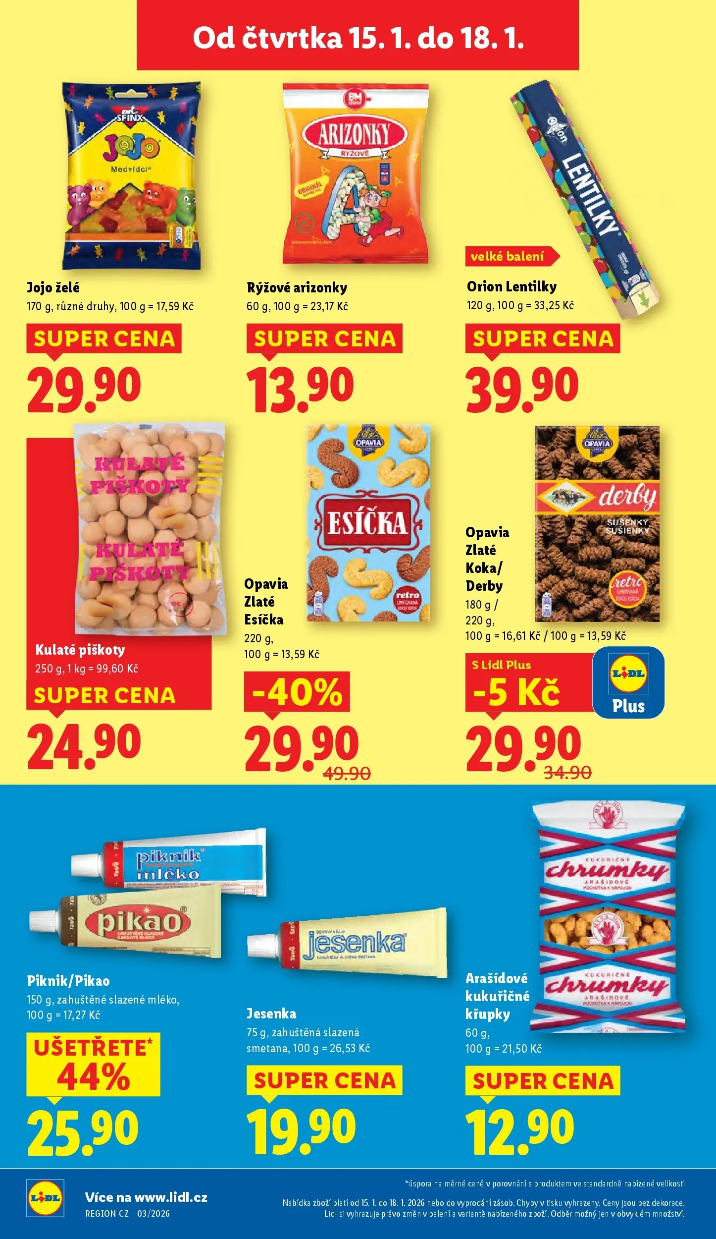 Lidl leták od 14.01.2026 - Nový akční leták | Strana: 18 | Produkty: Jojo, Piškoty, Lentilky Orion, Sušenky