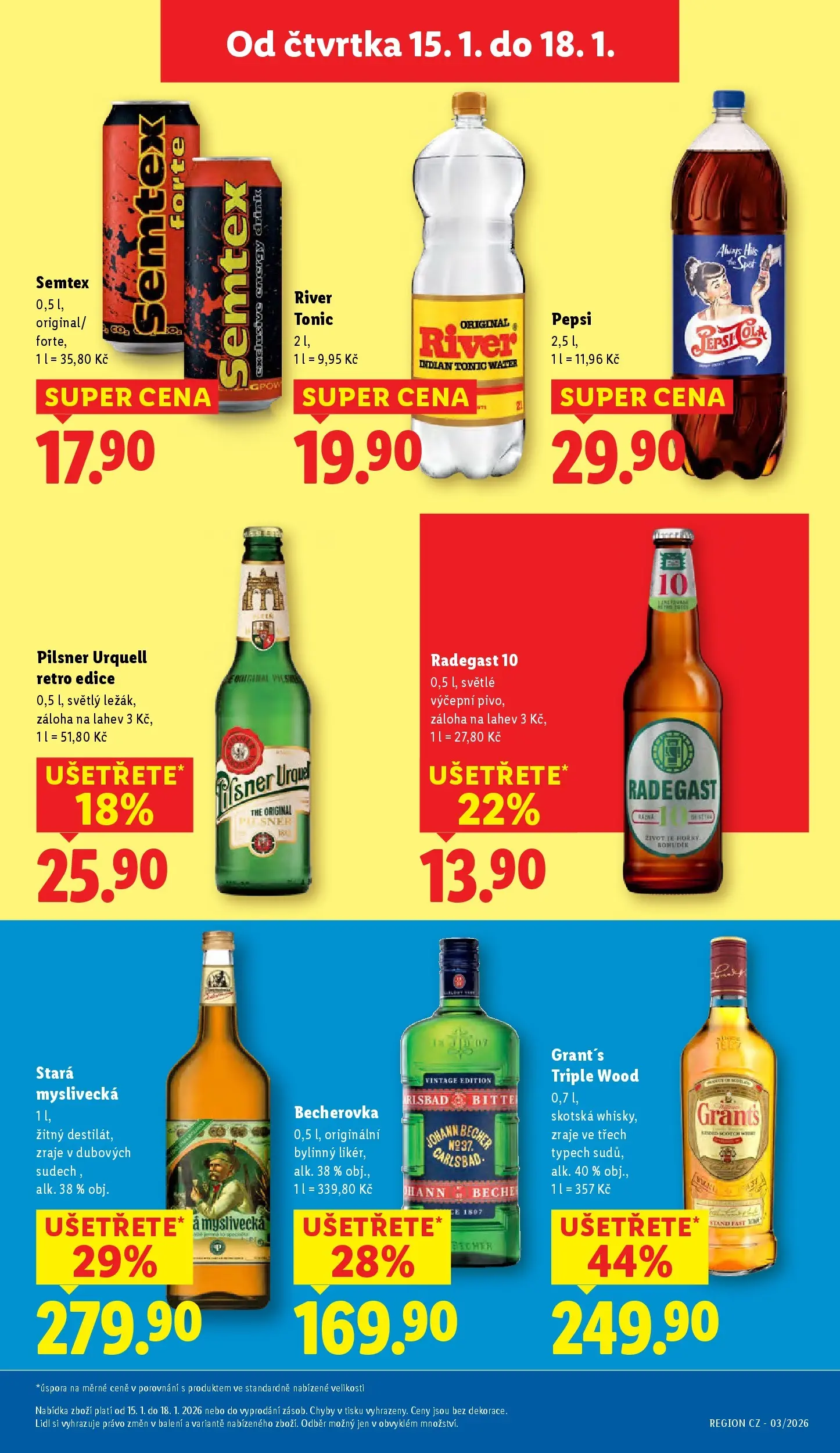 Lidl leták od 14.01.2026 - Nový akční leták | Strana: 19 | Produkty: Tonic Water, Stará myslivecká, Becherovka, Energy drink