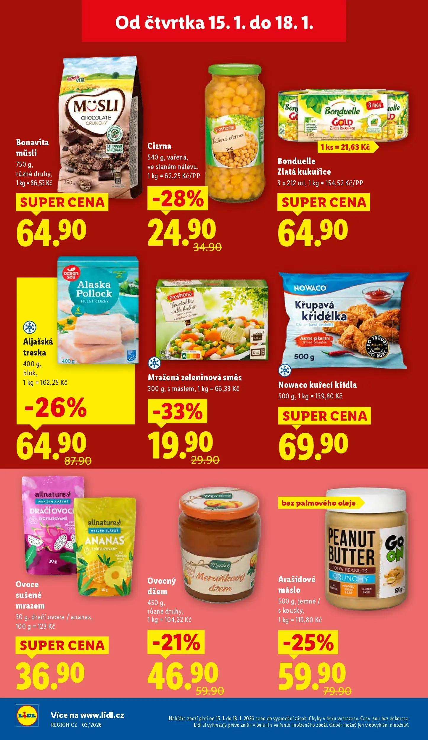 Lidl leták od 14.01.2026 - Nový akční leták | Strana: 20 | Produkty: Máslo, Blok, Kuřecí Křídla, Cizrna