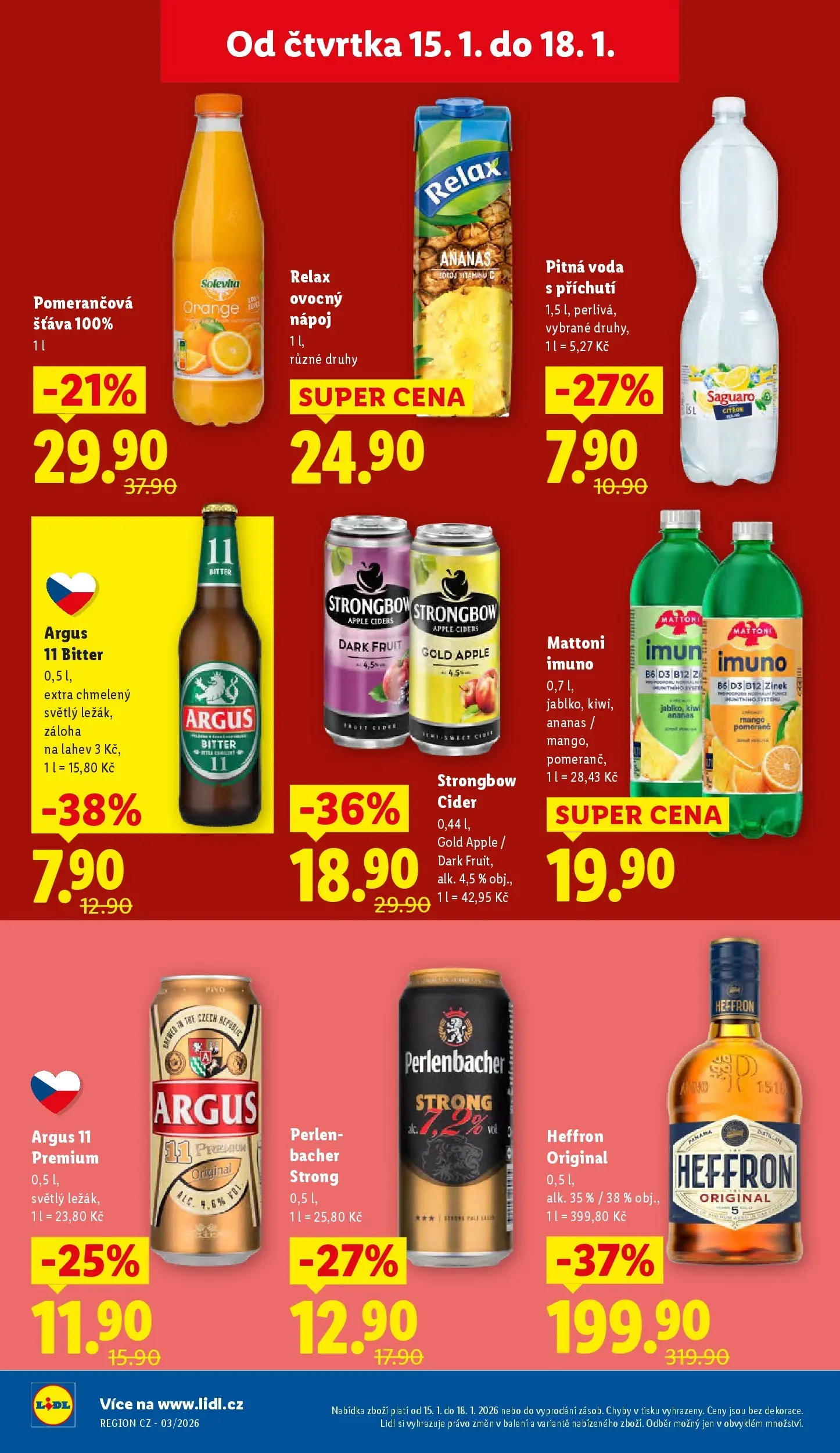 Lidl leták od 14.01.2026 - Nový akční leták | Strana: 22 | Produkty: Mango, Voda, Heffron, Argus