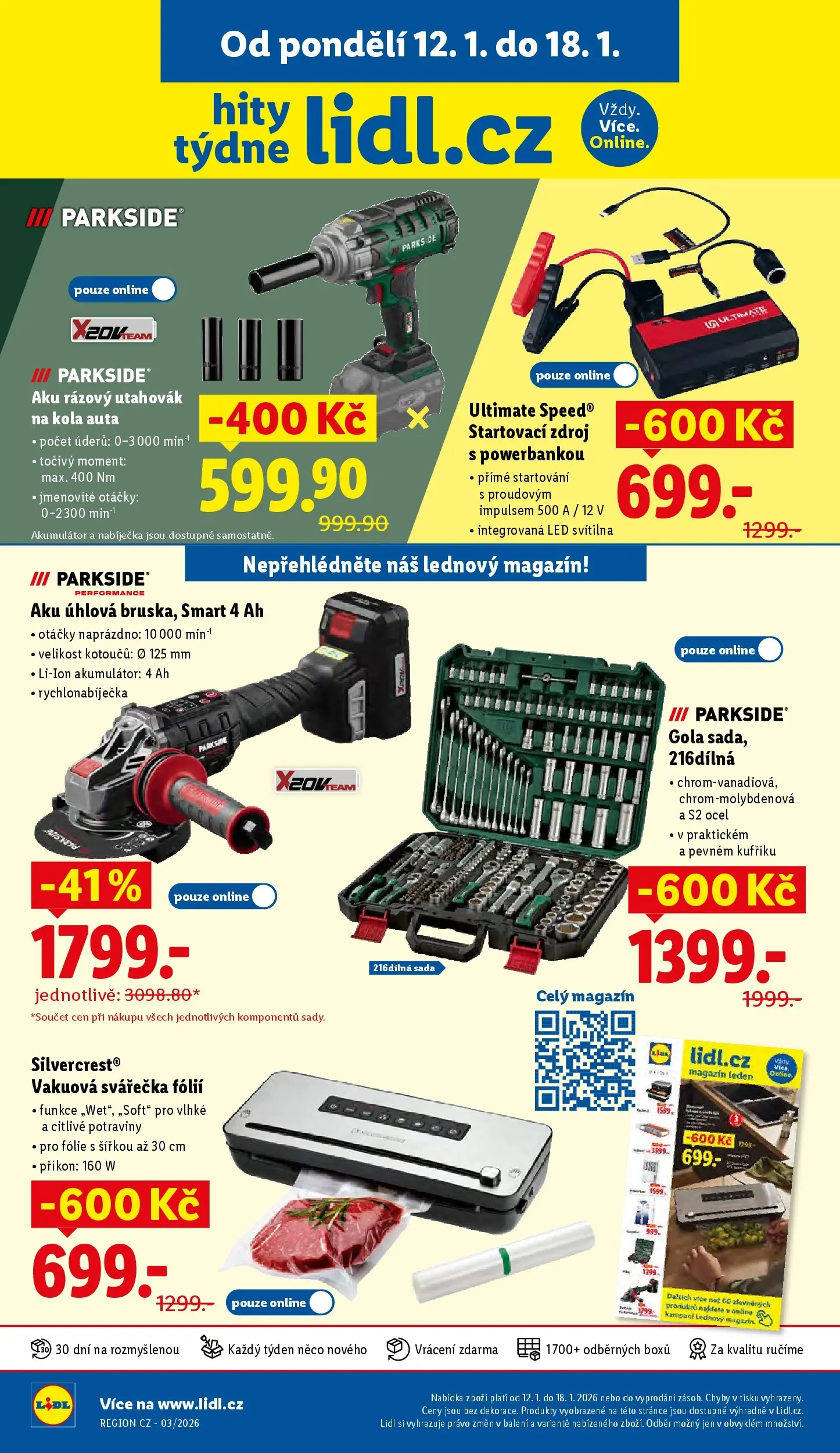Lidl leták od 14.01.2026 - Nový akční leták | Strana: 28 | Produkty: Parkside, Svářečka, Vakuová svářečka fólií, LED
