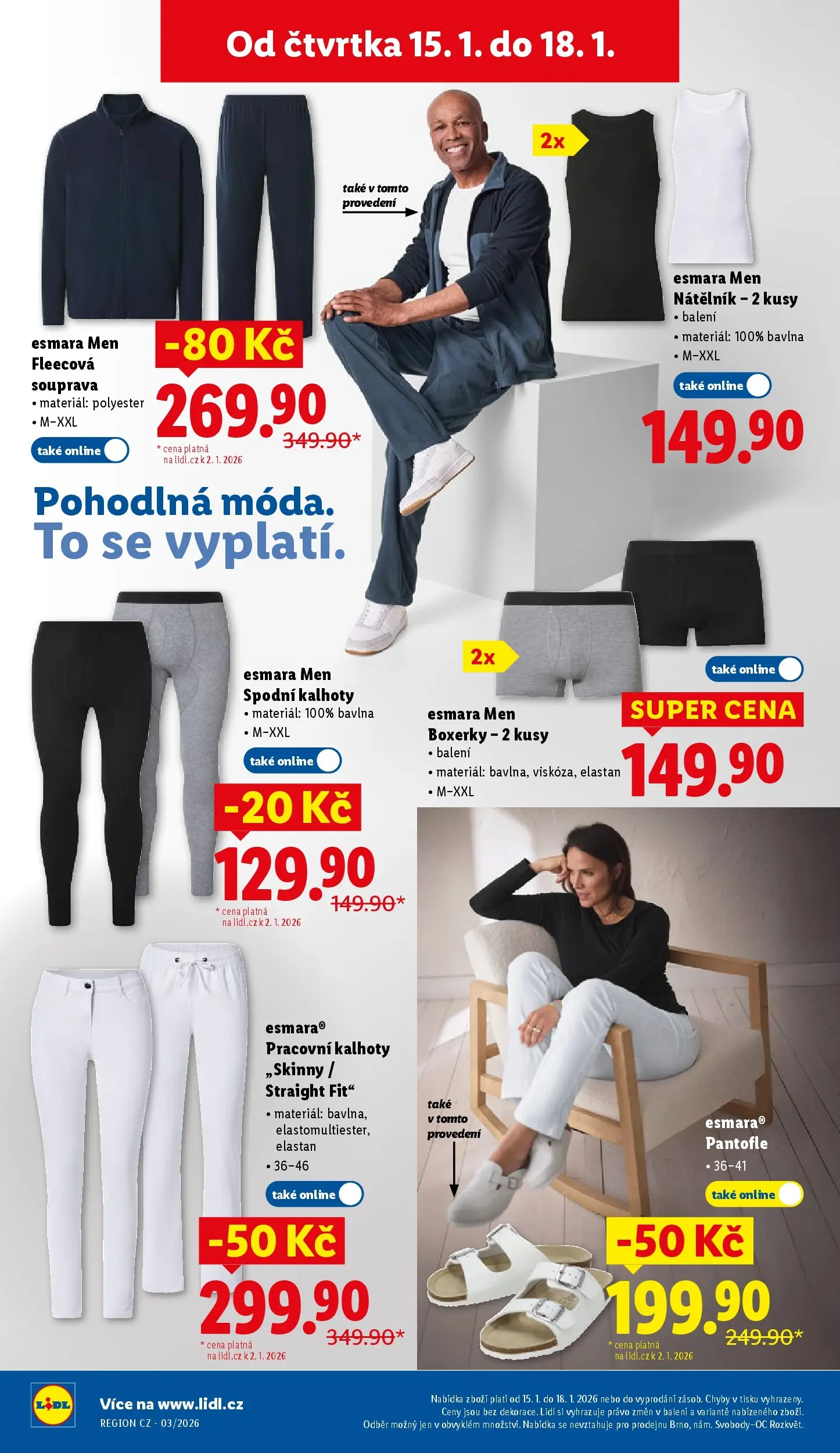 Lidl leták od 14.01.2026 - Nový akční leták | Strana: 34 | Produkty: Kalhoty, Boxerky, Pantofle