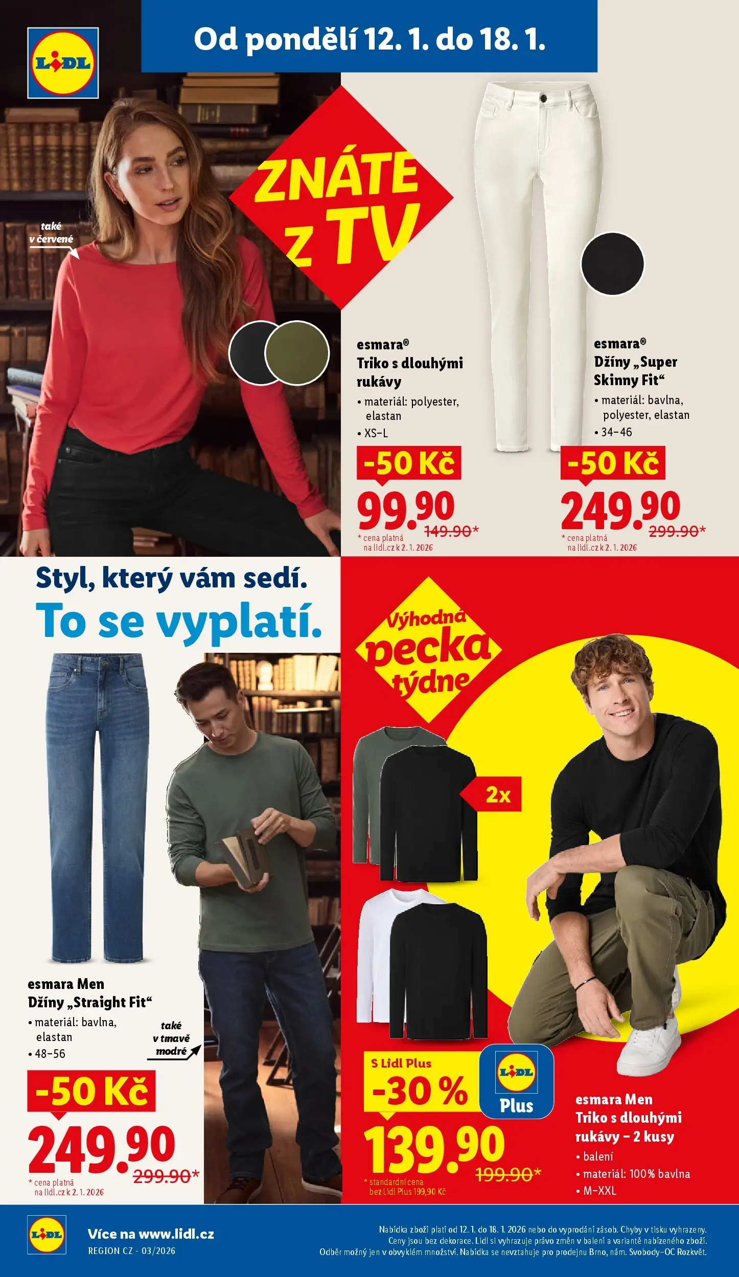 Lidl leták od 11.01.2026 - Nový akční leták | Strana: 28 | Produkty: Džíny, Tv