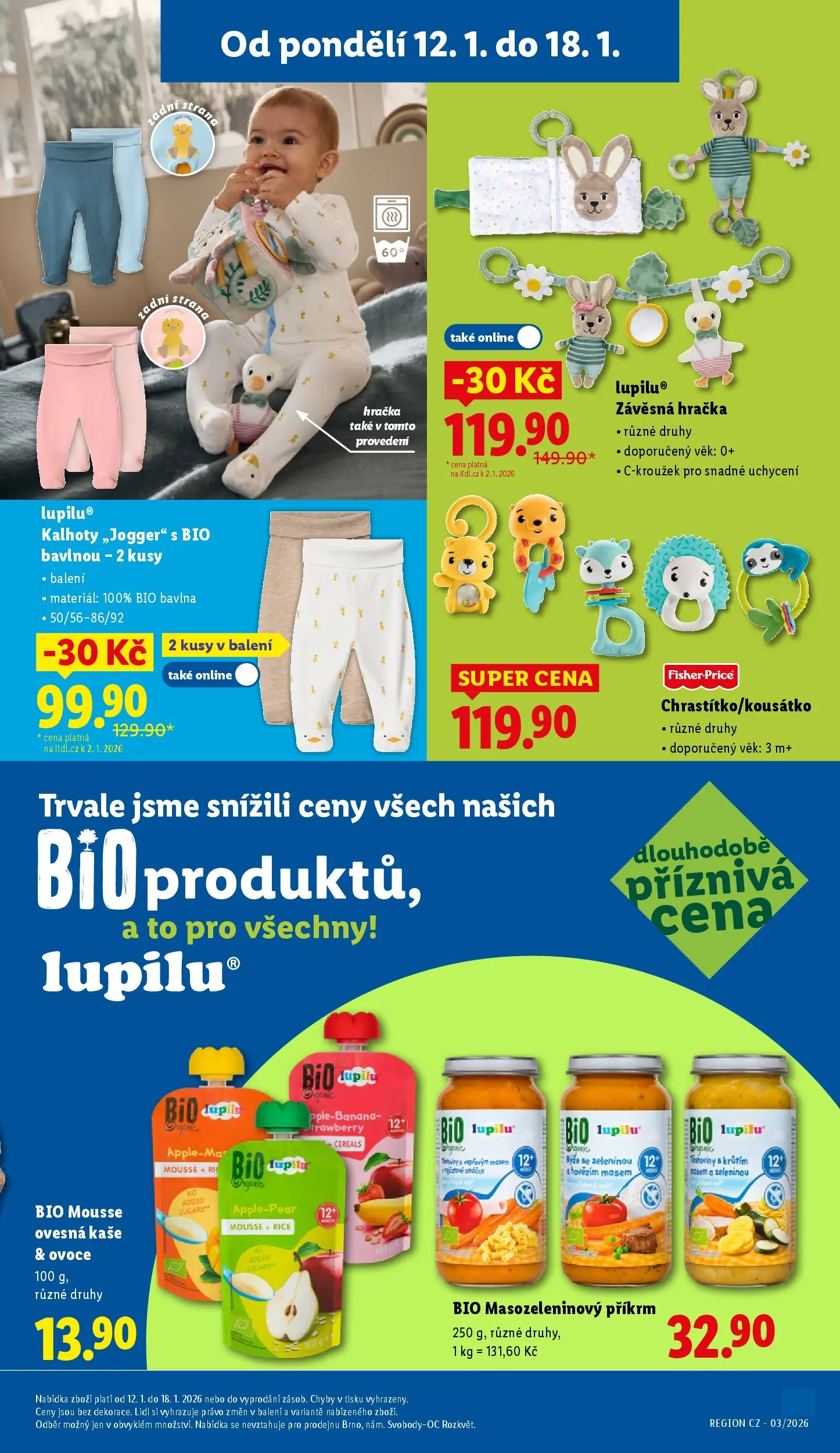 Lidl leták od 11.01.2026 - Nový akční leták | Strana: 33 | Produkty: Ovoce, Fisher price, Rýže, Těstoviny