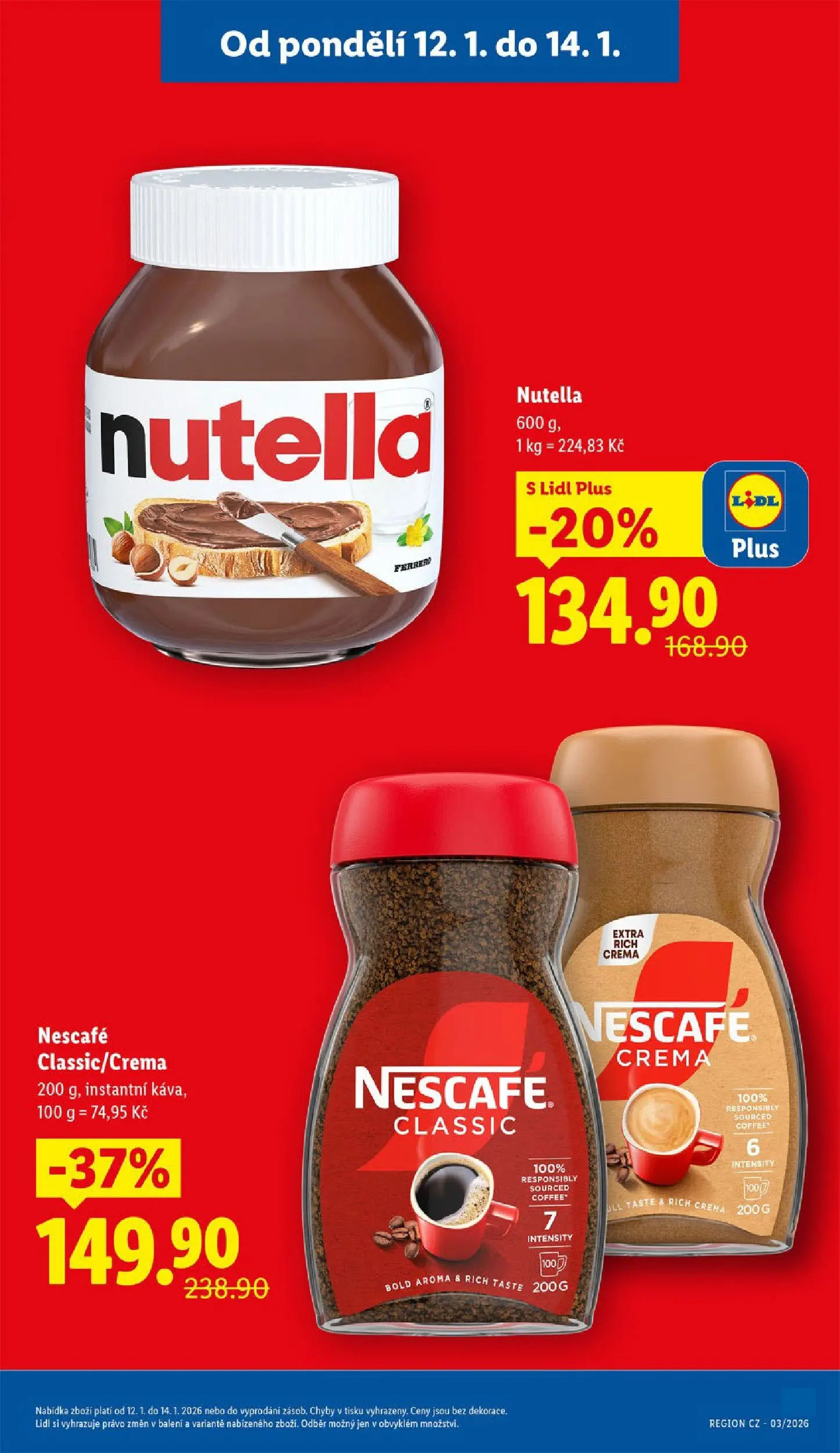 Lidl leták od 11.01.2026 - Nový akční leták | Strana: 5 | Produkty: Nescafe Crema, Nescafé, Crema, Nutella
