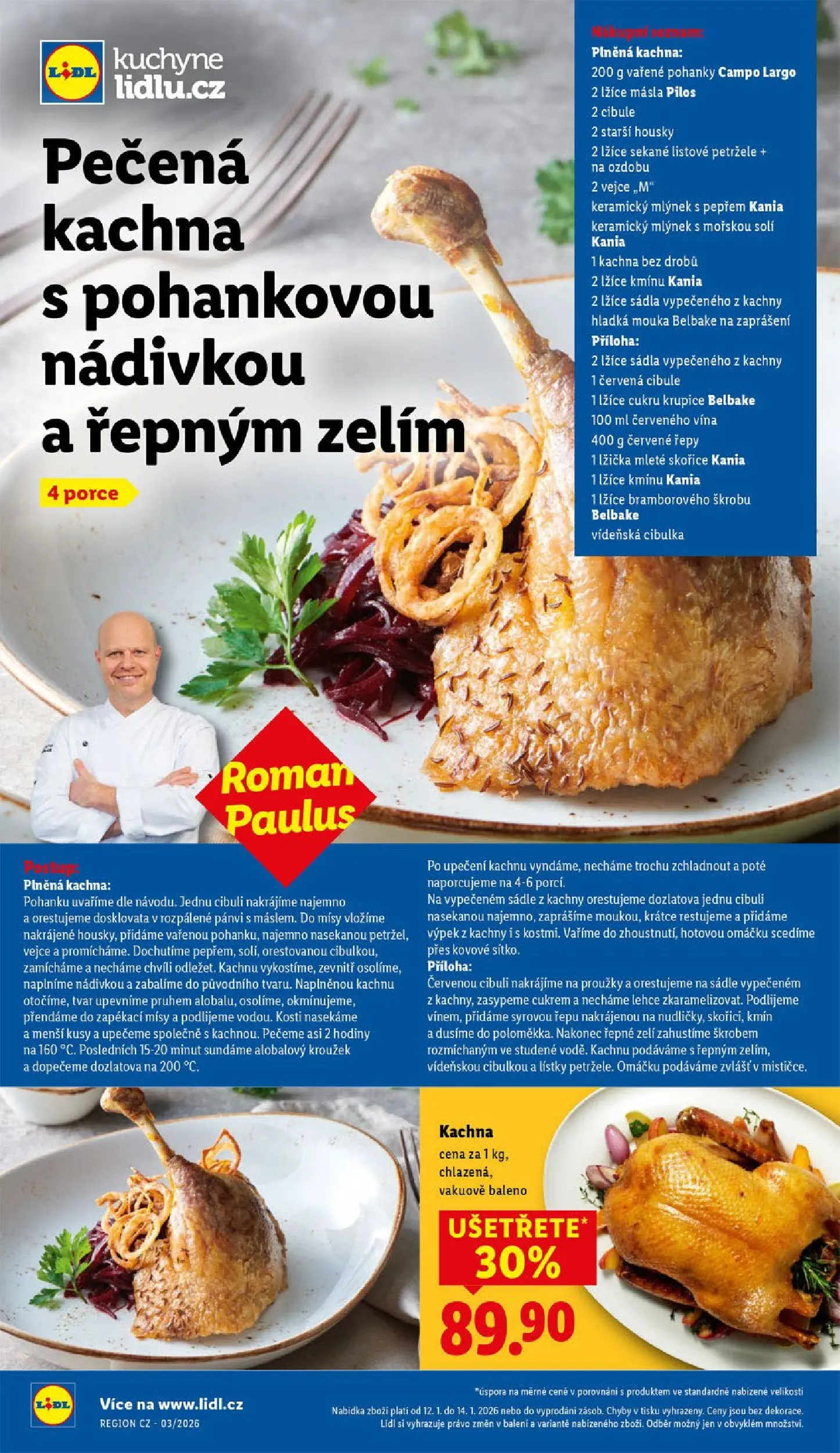 Lidl leták od 11.01.2026 - Nový akční leták | Strana: 40 | Produkty: Hladká mouka, Hodiny, Řepy, Kachna