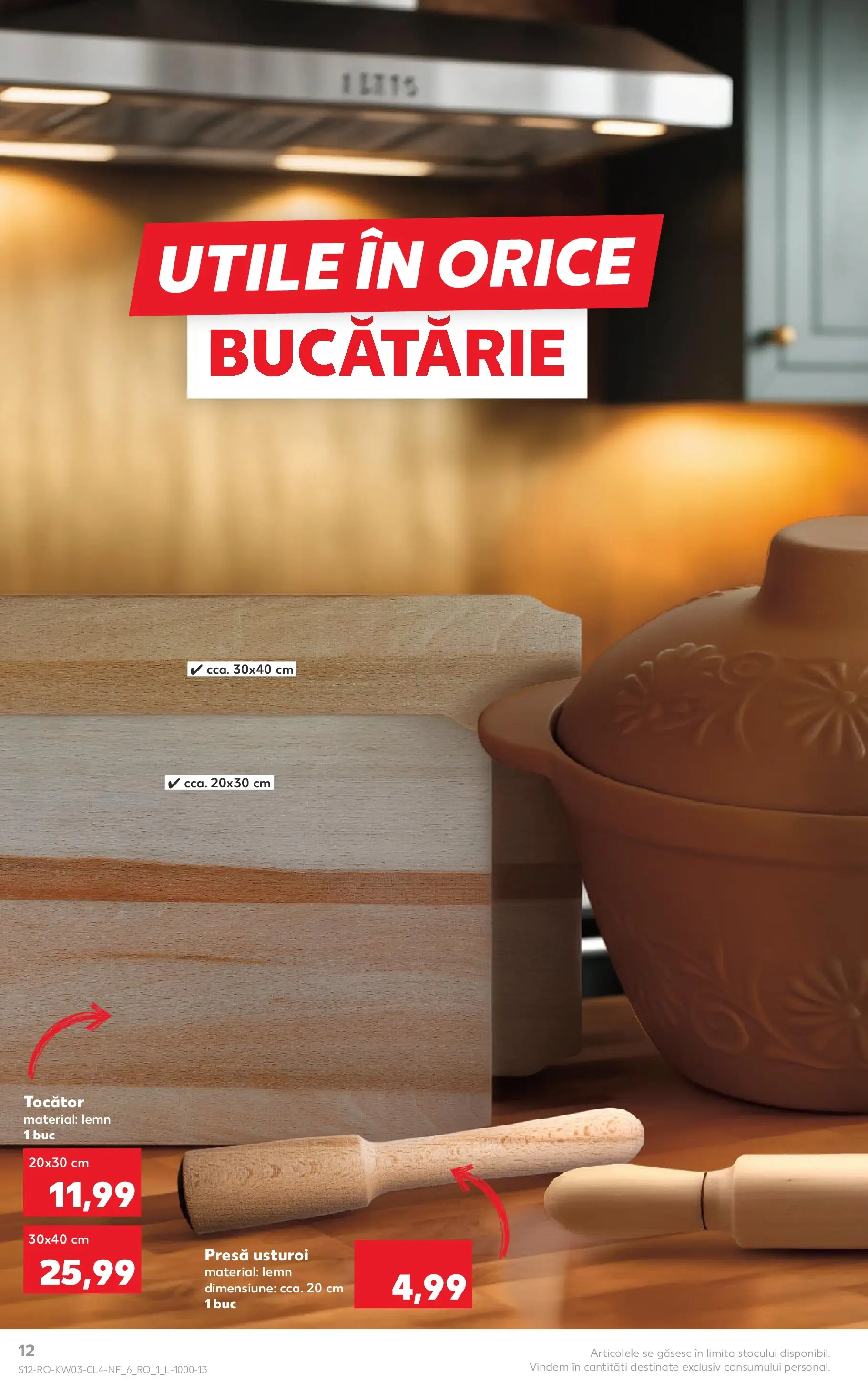 Catalog Kaufland - Domnesti 13.01.2026 - Revista si Oferta | Pagină: 12 | Produse: Presă, Bucătărie, Tocător, Usturoi