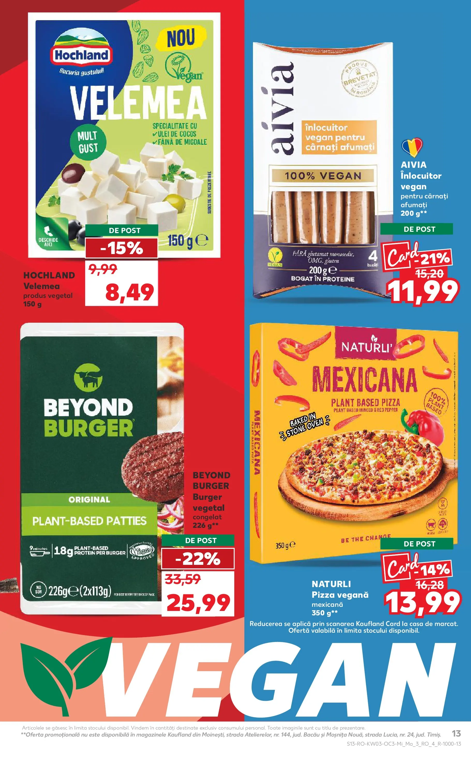 Catalog Kaufland - Domnesti 13.01.2026 - Revista si Oferta | Pagină: 13 | Produse: Migdale, Făină, Burger, Cârnați