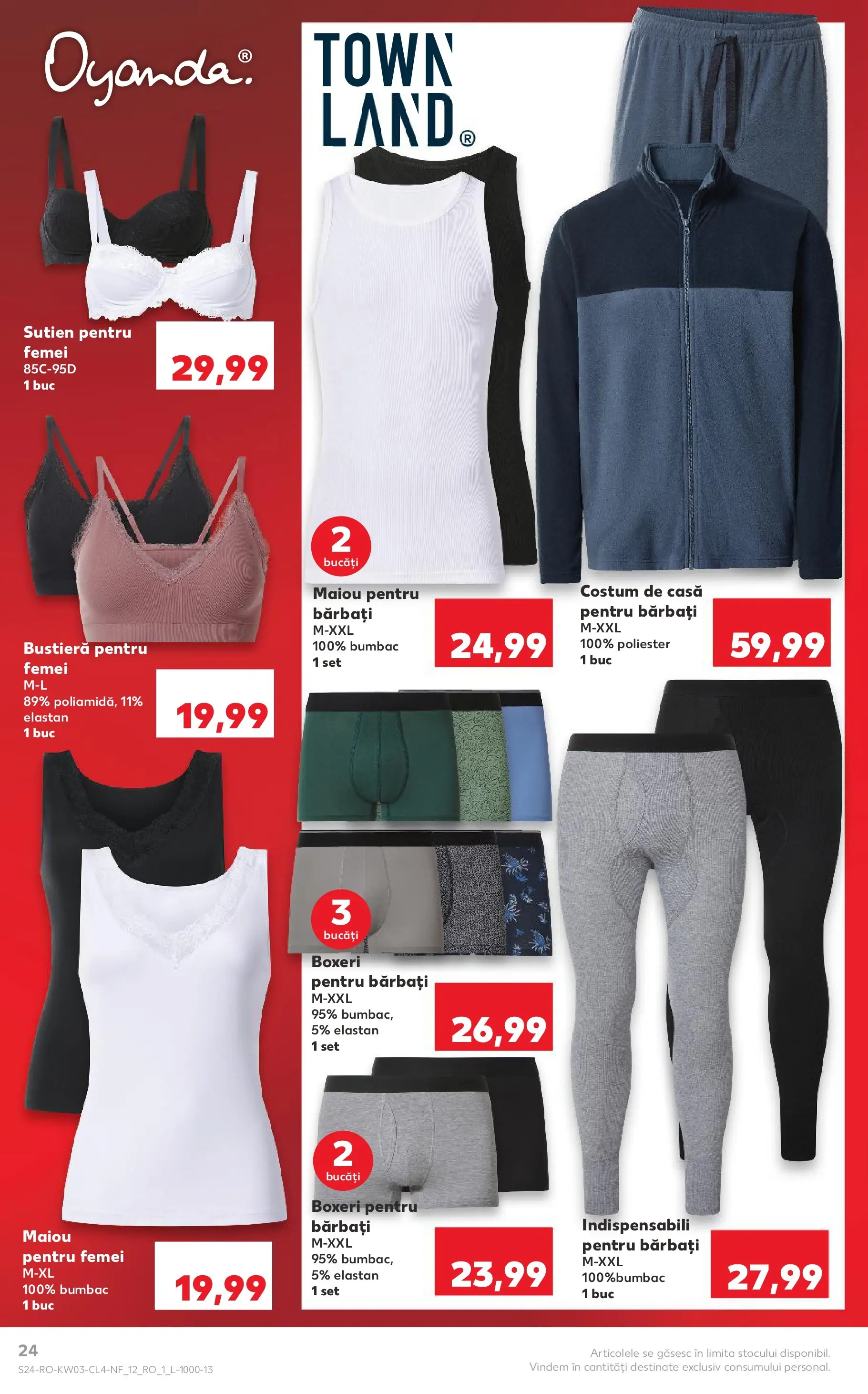 Catalog Kaufland - Domnesti 13.01.2026 - Revista si Oferta | Pagină: 24 | Produse: Bustieră, Sutien, Costum, Boxeri