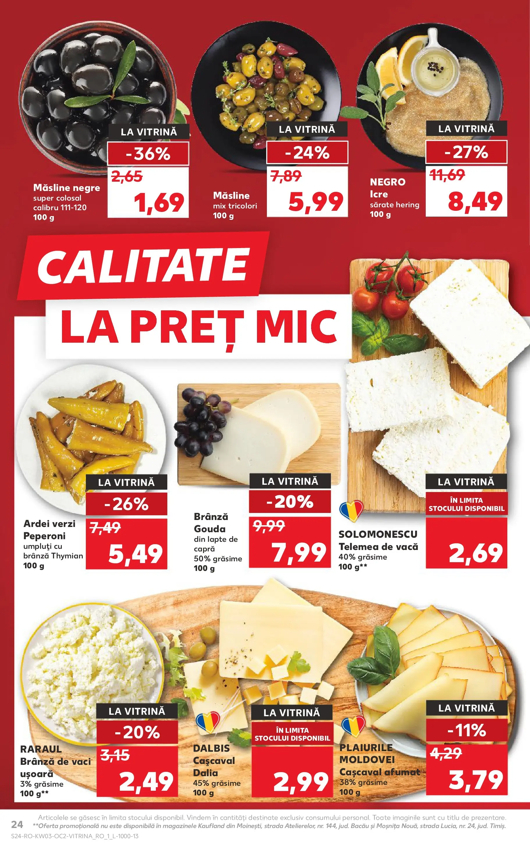 Catalog Kaufland - Deva 14.01.2026 - Revista si Oferta | Pagină: 24 | Produse: Vitrină, Cașcaval, Măsline, Brânză