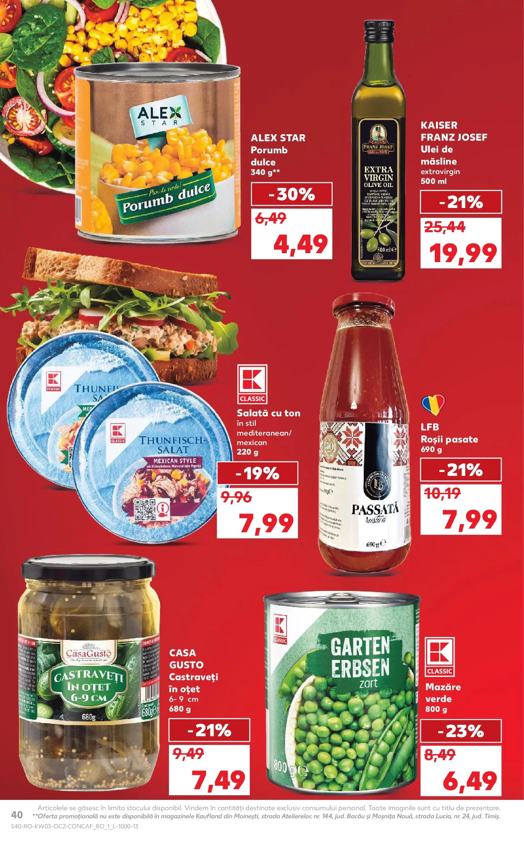 Catalog Kaufland - Deva 14.01.2026 - Revista si Oferta | Pagină: 40 | Produse: Delgeç, Mazăre, Roșii, Porumb