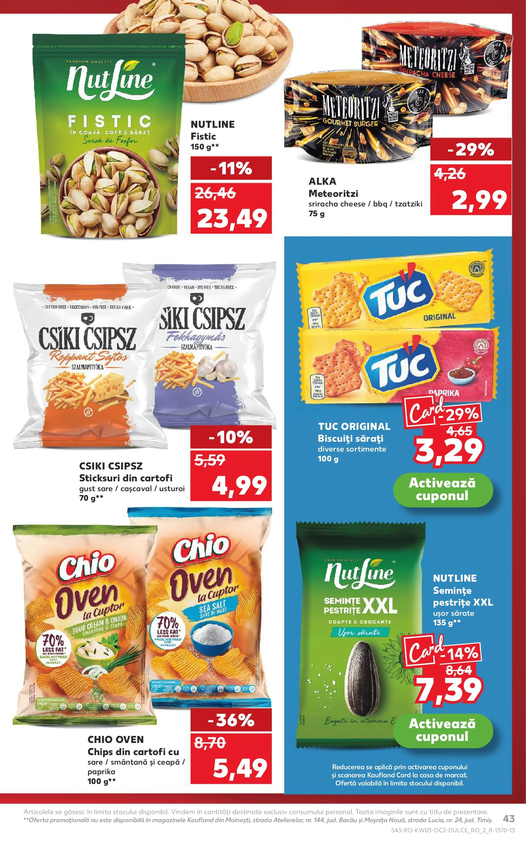 Catalog Kaufland - Slatina 14.01.2026 - Revista si Oferta | Pagină: 43 | Produse: Sticksuri, Biscuiți, Cartofi, Ceapă