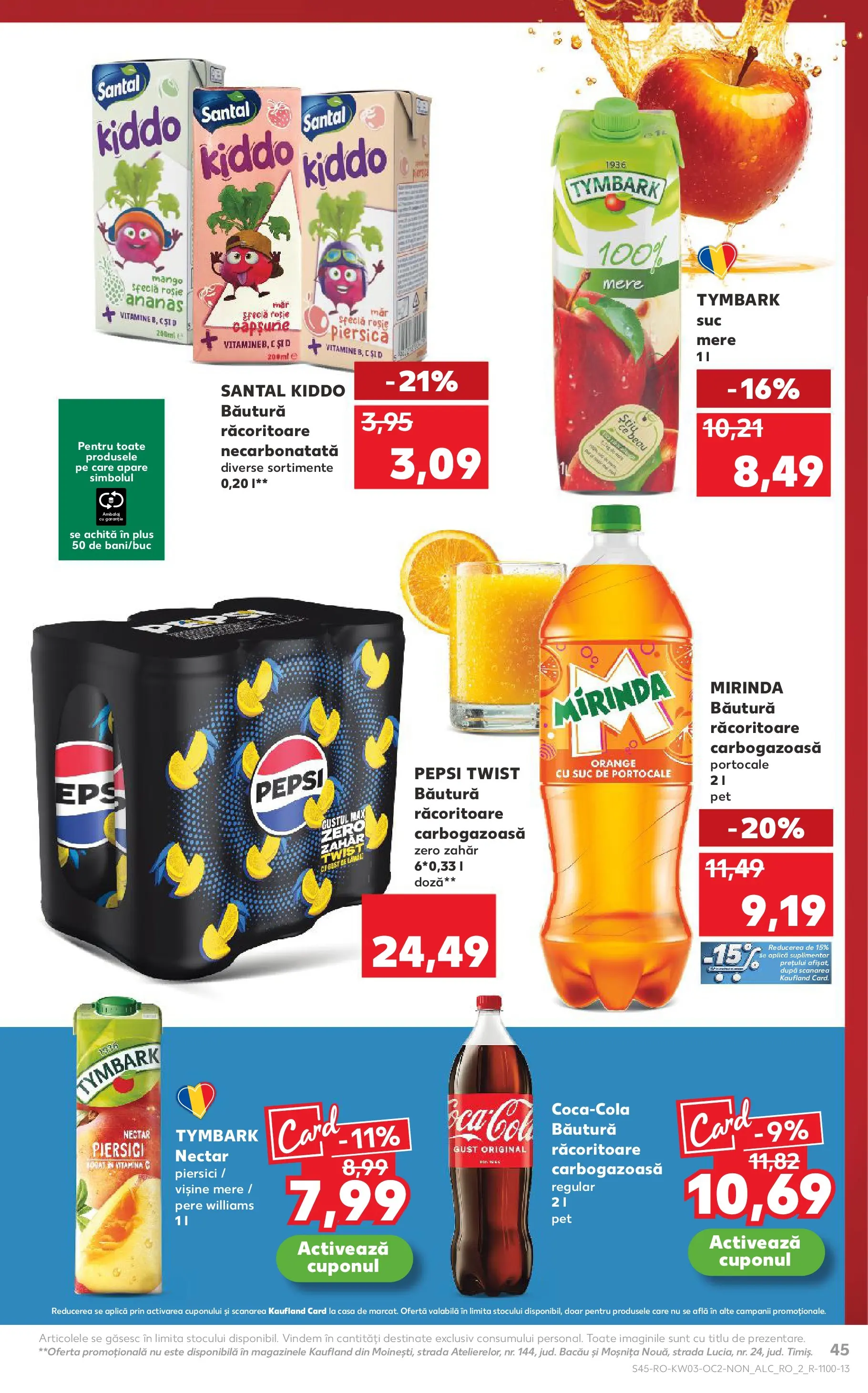 Catalog Kaufland - Deva 14.01.2026 - Revista si Oferta | Pagină: 45 | Produse: Piersică, Suc, Portocale, Mango