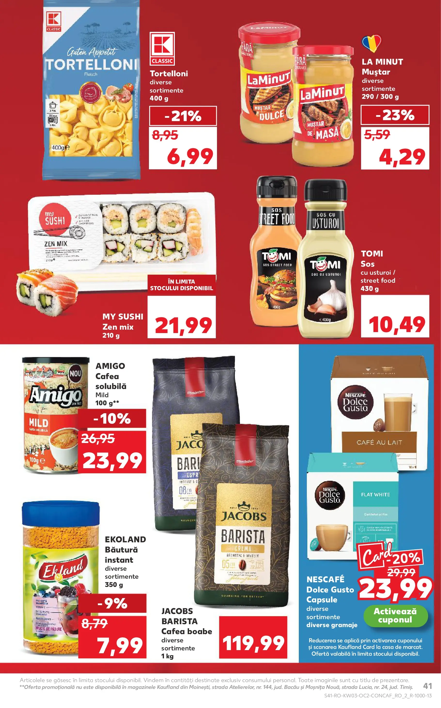 Catalog Kaufland - Domnesti 14.01.2026 - Revista si Oferta | Pagină: 41 | Produse: Masă, Sushi, Cremă, Cafea