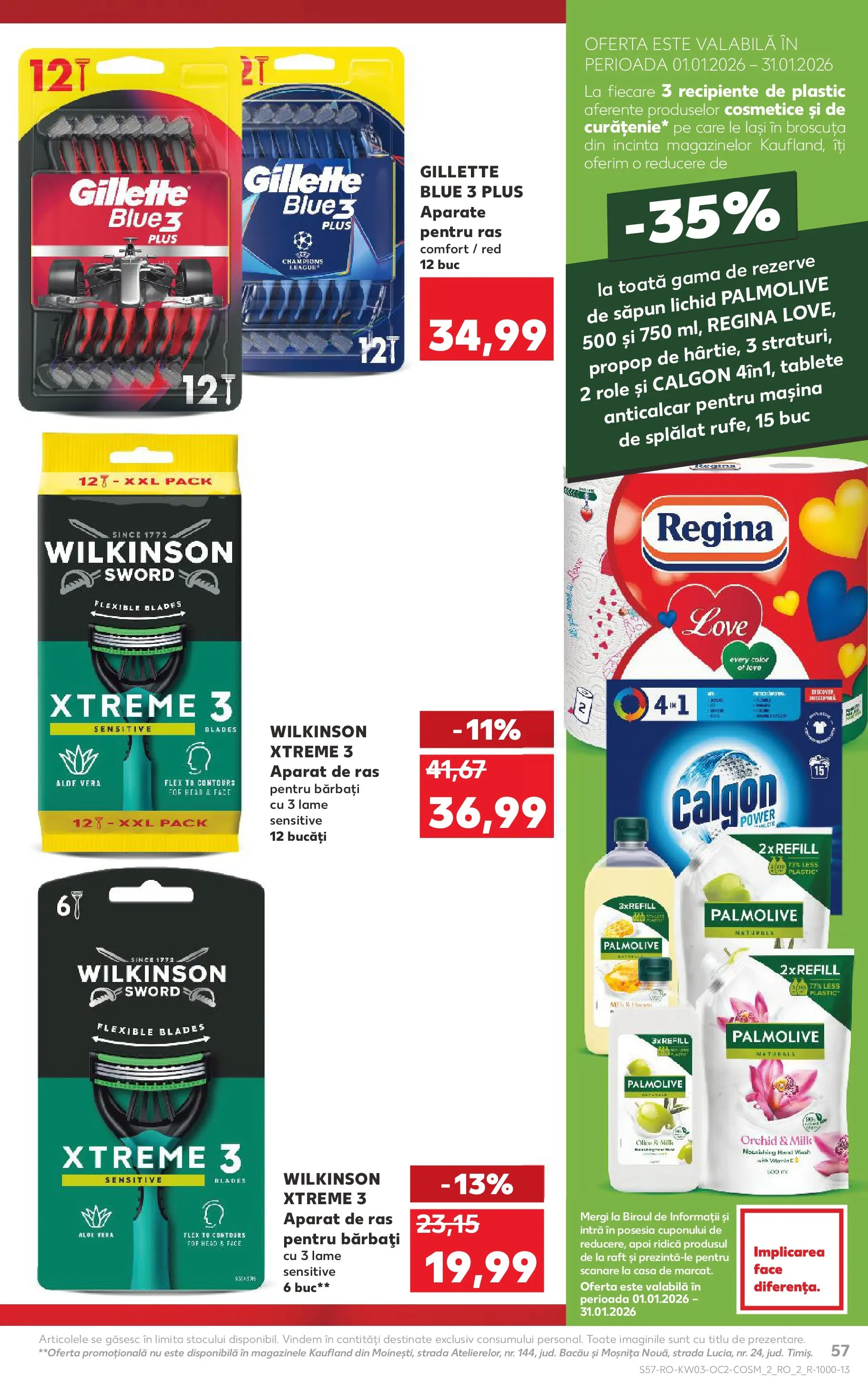 Catalog Kaufland - Domnesti 14.01.2026 - Revista si Oferta | Pagină: 57 | Produse: Role, Recipiente, Săpun, Săpun lichid