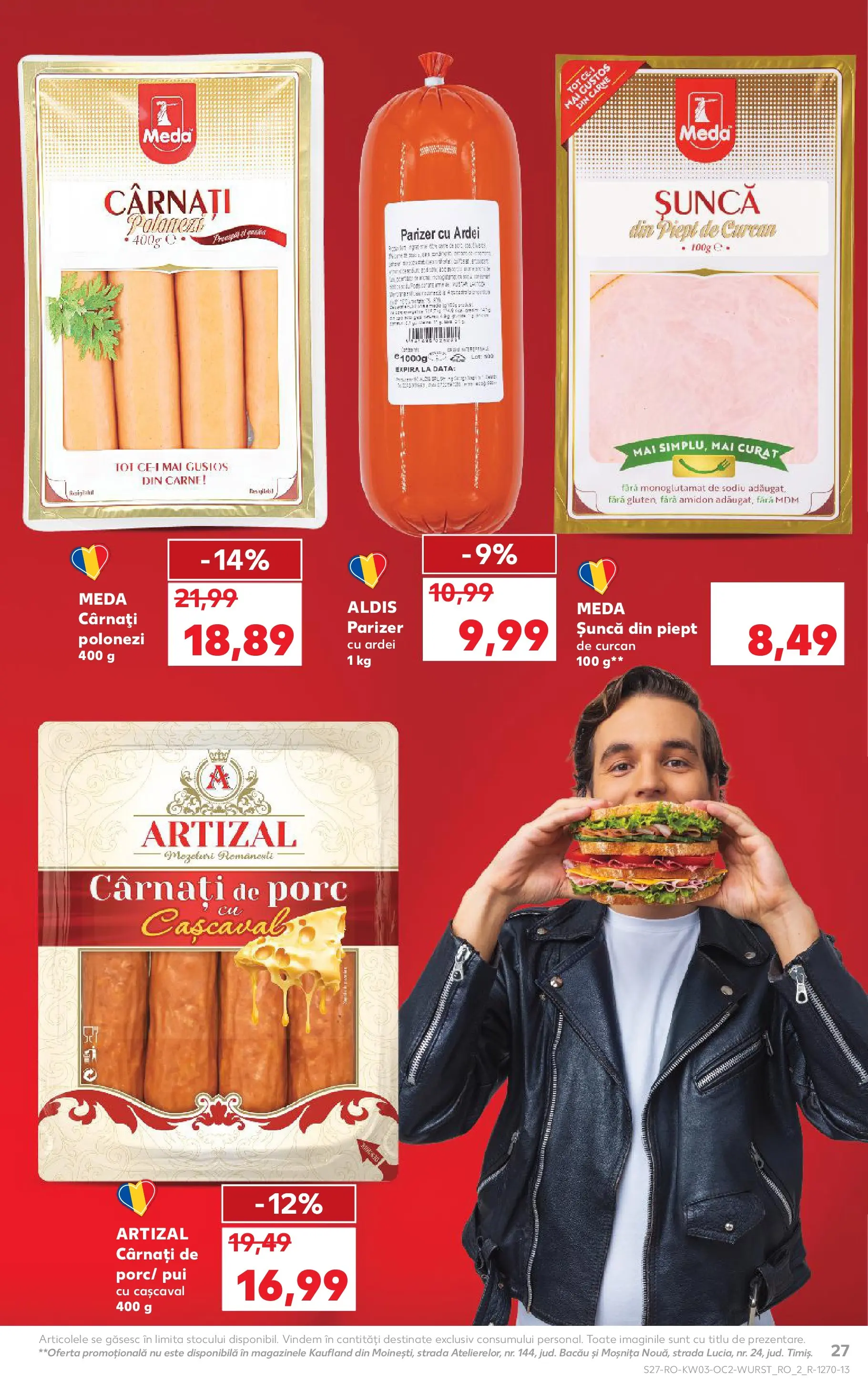 Catalog Kaufland - Zalau 14.01.2026 - Revista si Oferta | Pagină: 27 | Produse: Hacıyatmaz Kedi Oyuncağı, Cașcaval, Șuncă, Parizer