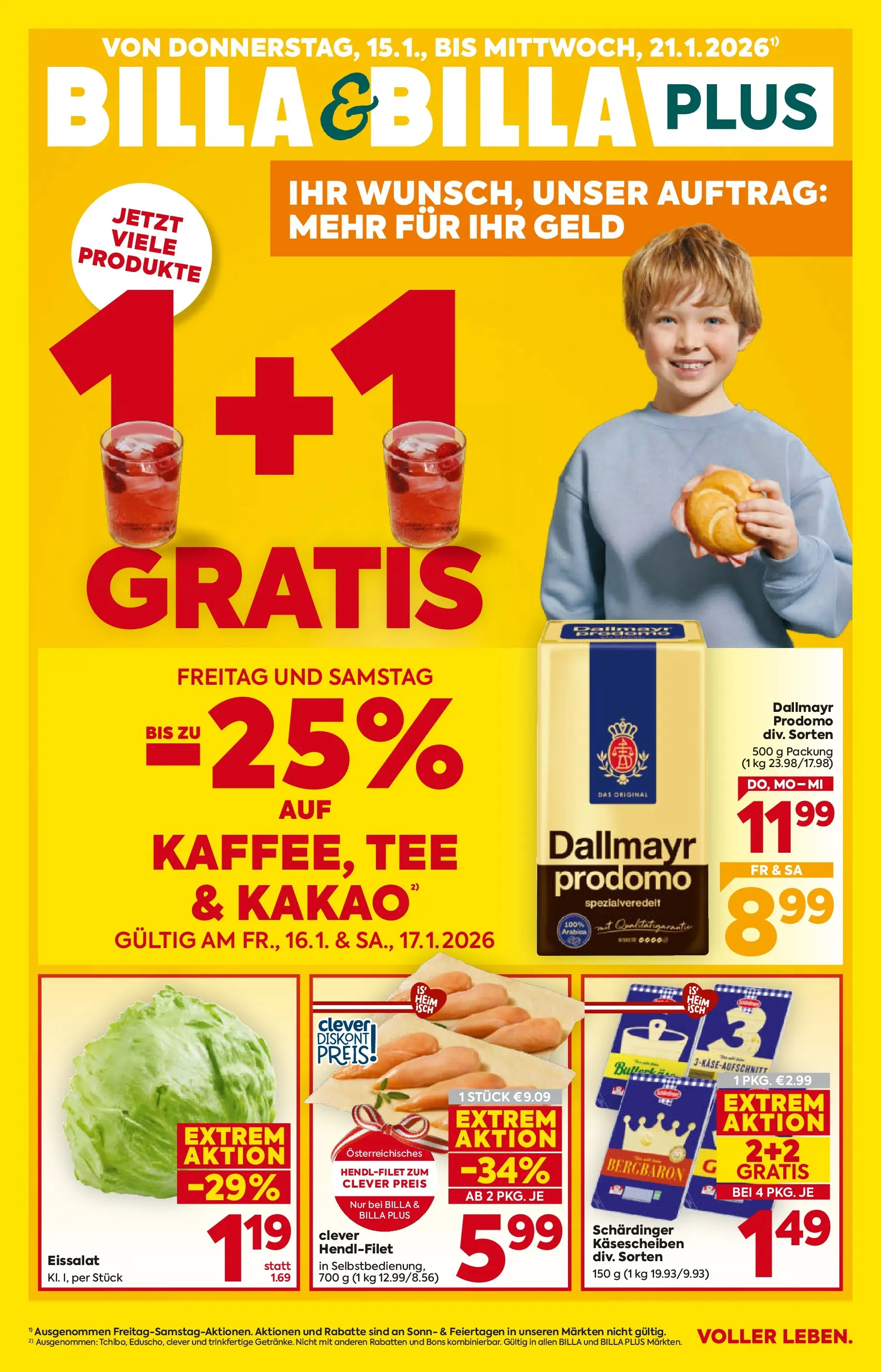Billa Flugblatt - Wien ab 15.01.2026 - Angebote, Prospekt | Seite: 1 | Produkte: Tee