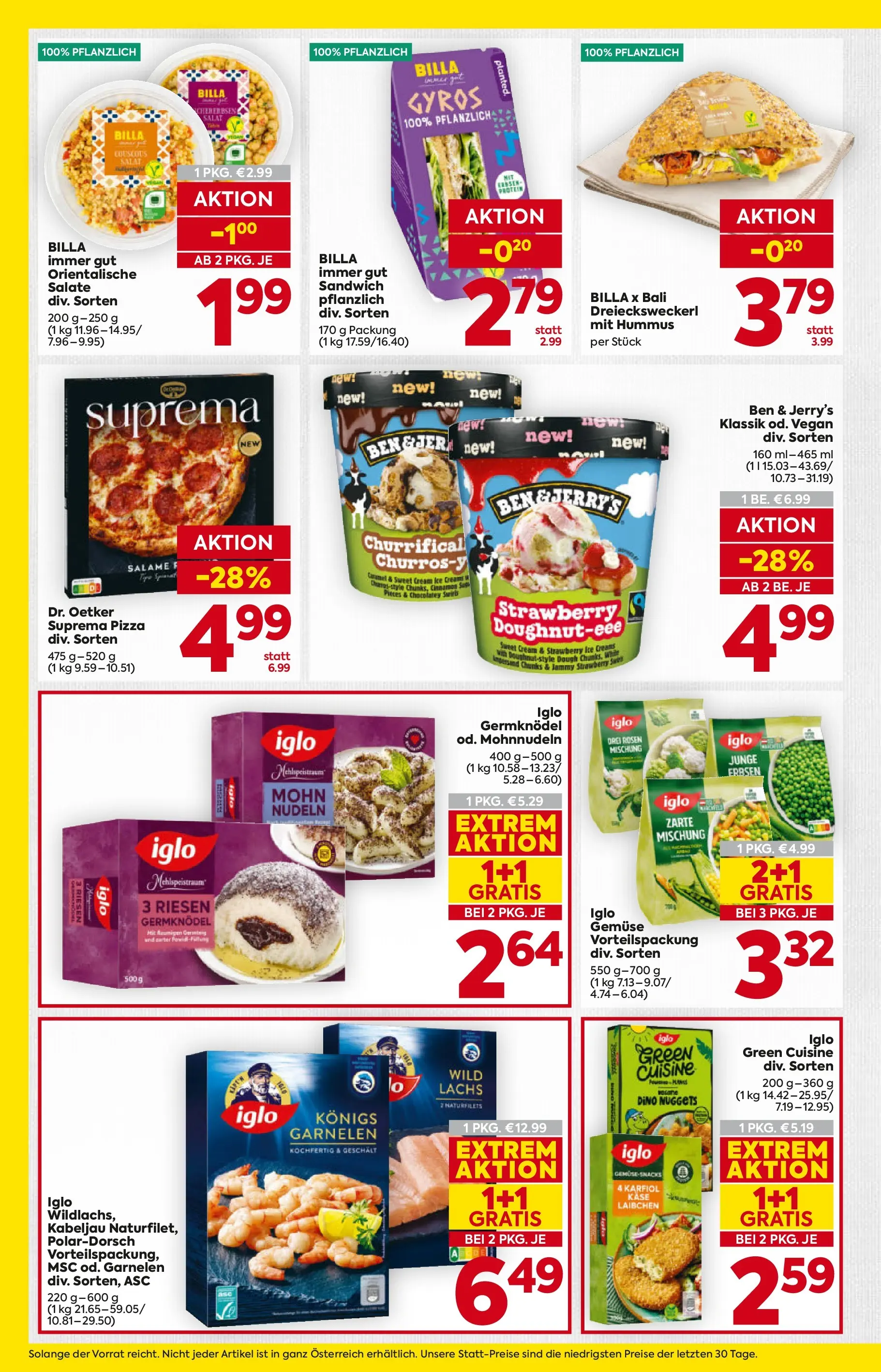 Billa Flugblatt - Wien ab 15.01.2026 - Angebote, Prospekt | Seite: 14 | Produkte: Salat, Erbsen, Käse, Pizza