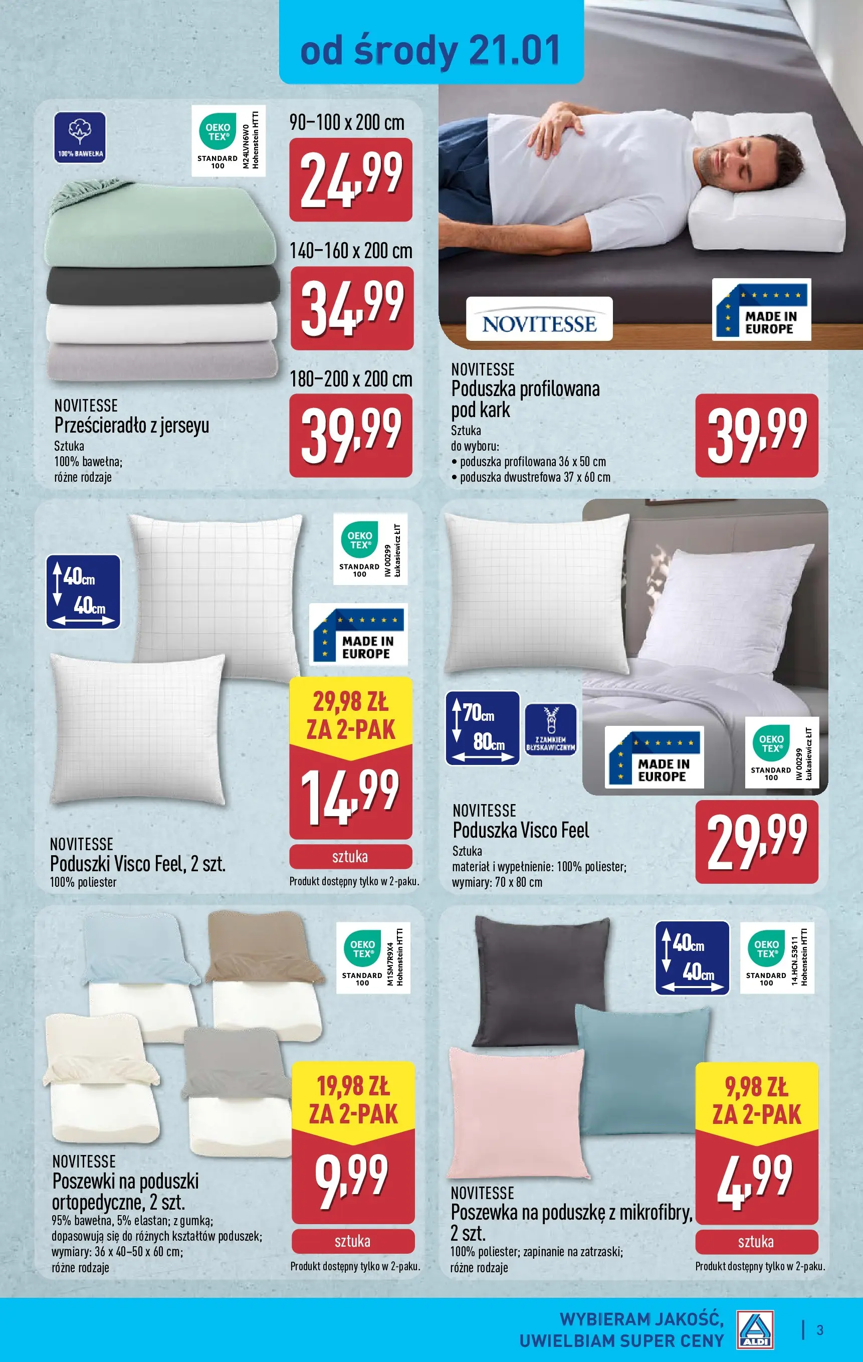 Aldi Gazetka - Hity od Środy i od Soboty od 21.01.2026 - Ulotka PDF, promocje | Strona: 3 | Produkty: Poduszka