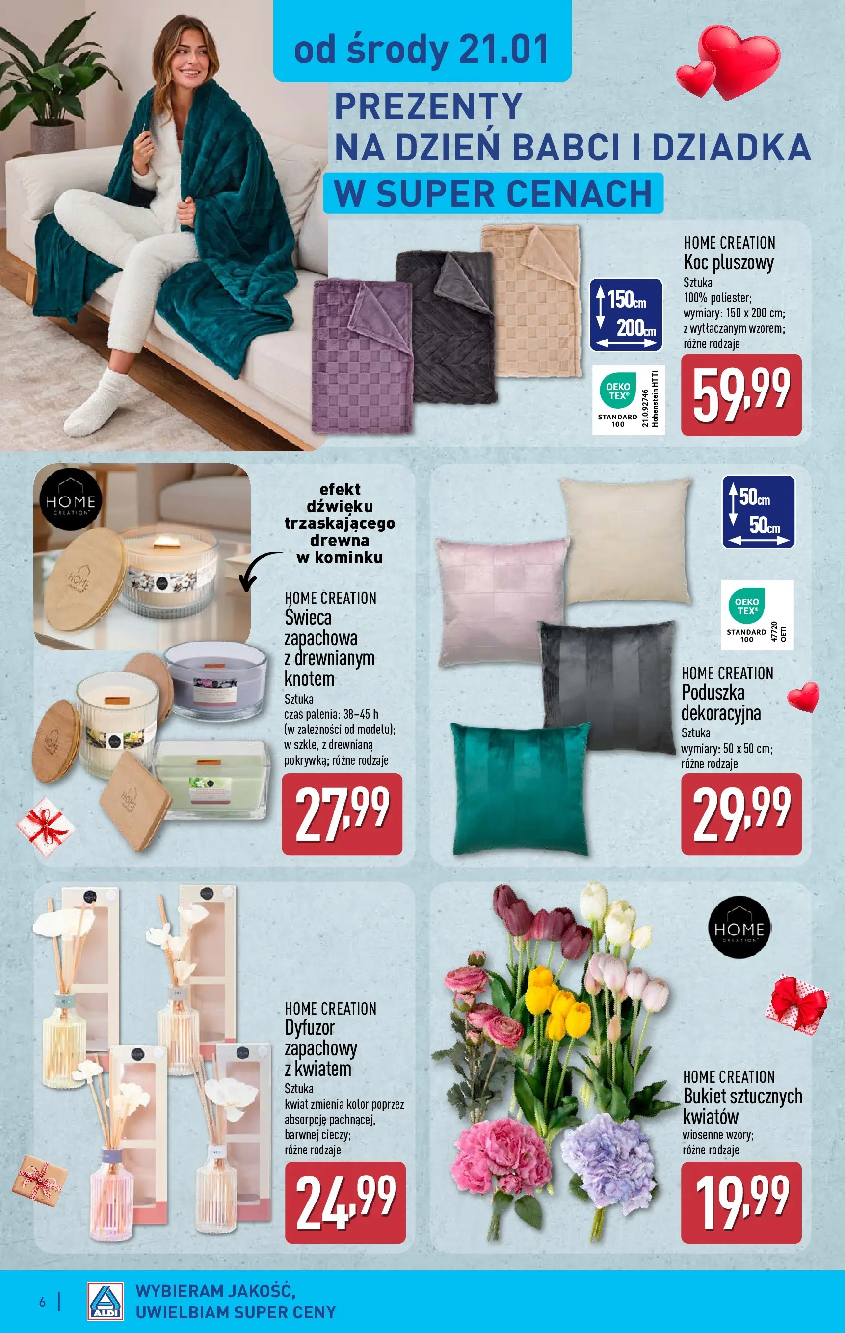 Aldi Gazetka - Hity od Środy i od Soboty od 21.01.2026 - Ulotka PDF, promocje | Strona: 6 | Produkty: Poduszka, Koc