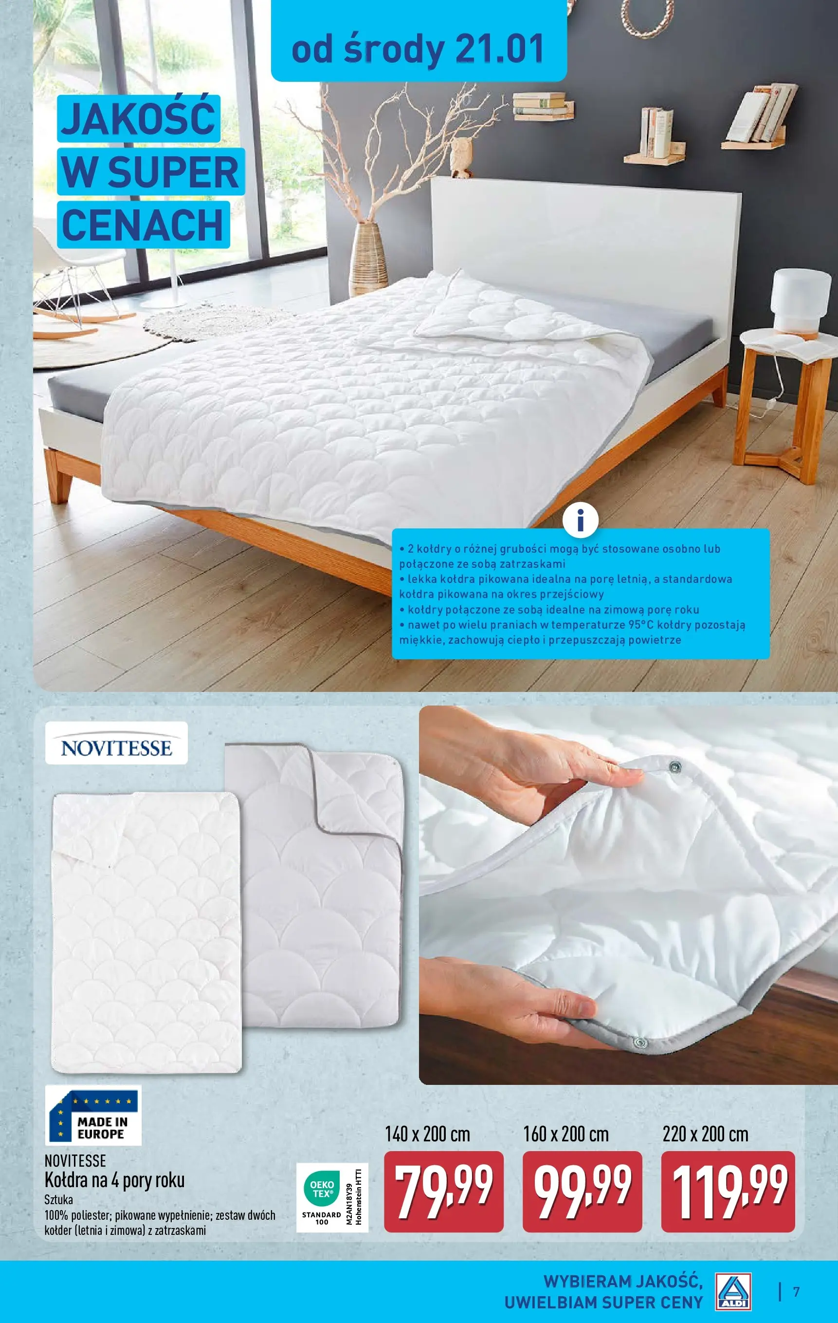 Aldi Gazetka - Hity od Środy i od Soboty od 21.01.2026 - Ulotka PDF, promocje | Strona: 7 | Produkty: Kołdra