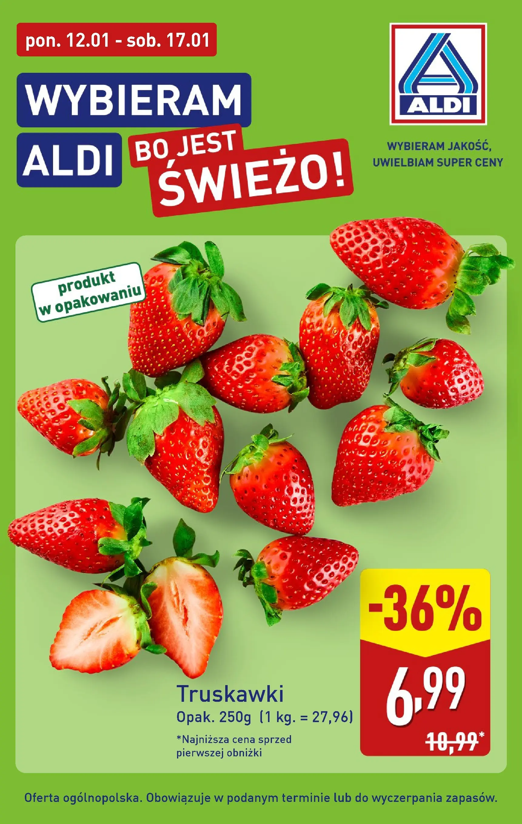 Aldi Gazetka - Truskawki od 12.01.2026 - Ulotka PDF, promocje | Strona: 1 | Produkty: Truskawki