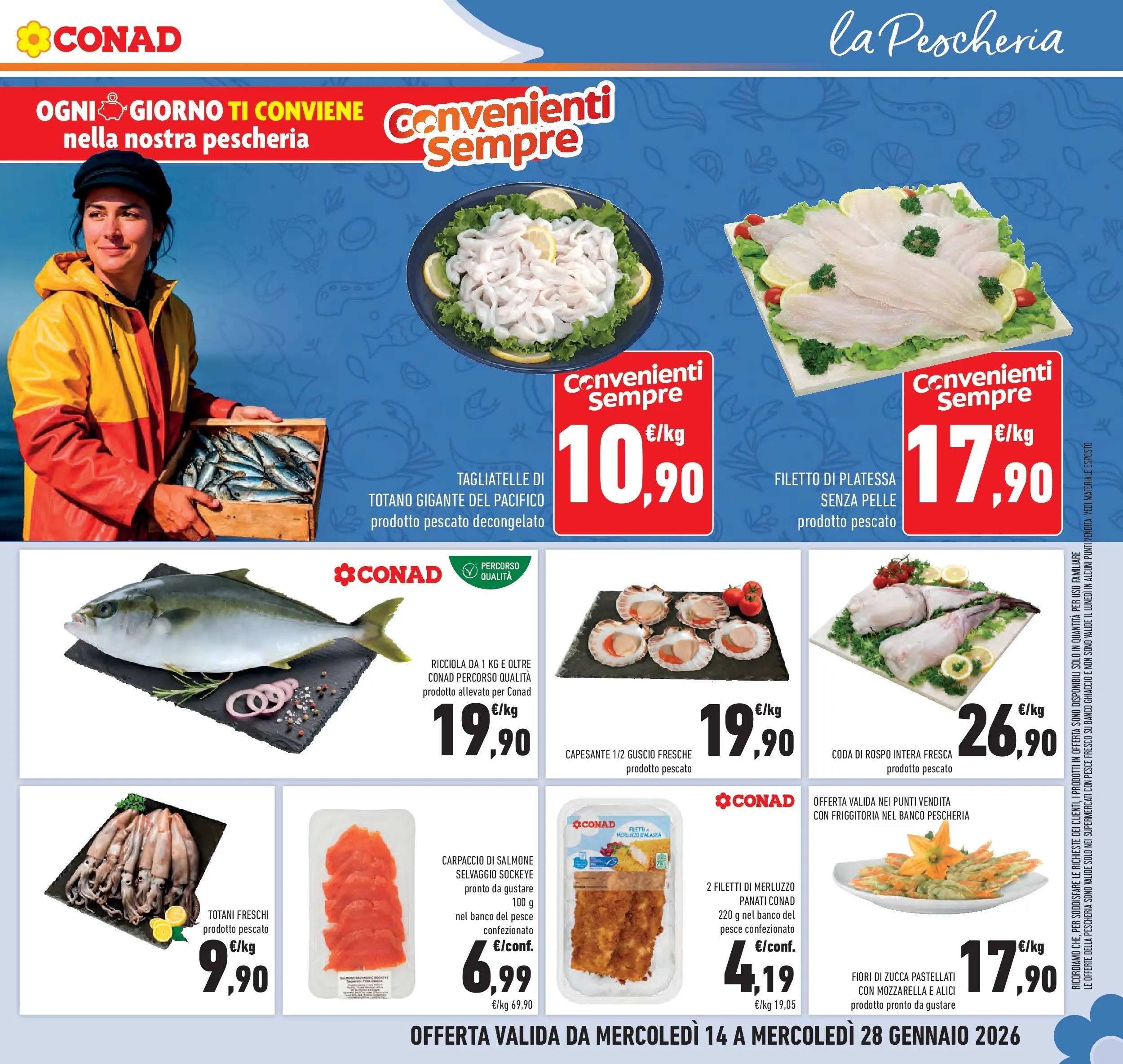 Volantino Conad dal 14/01/2026 > Anteprima | Pagina: 19 | Prodotti: Salmone, Pesce, Mozzarella, Alici