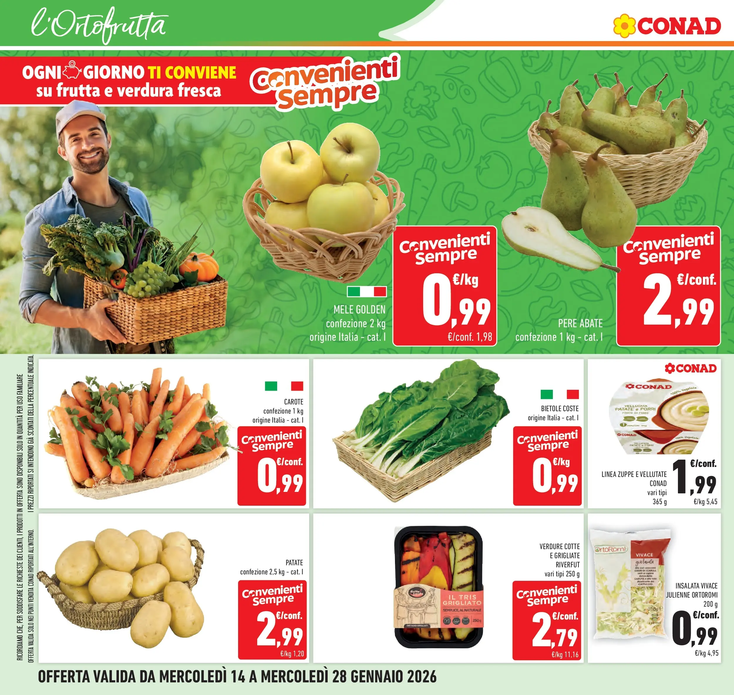 Volantino Conad dal 14/01/2026 > Anteprima | Pagina: 20 | Prodotti: Mele, Insalata, Verdure, Frutta