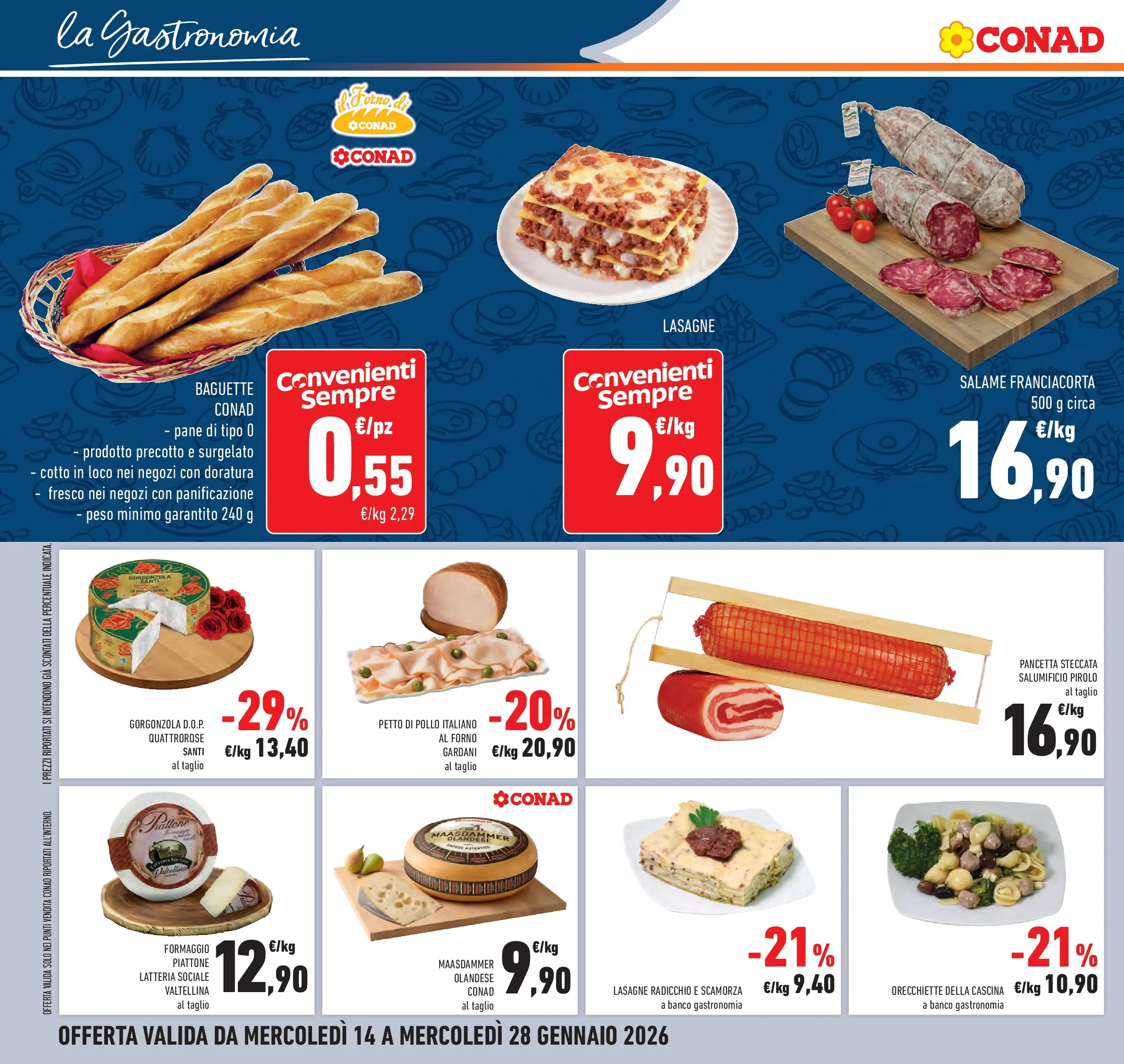 Volantino Conad dal 14/01/2026 > Anteprima | Pagina: 26 | Prodotti: Salame, Formaggio, Lasagna, Gorgonzola