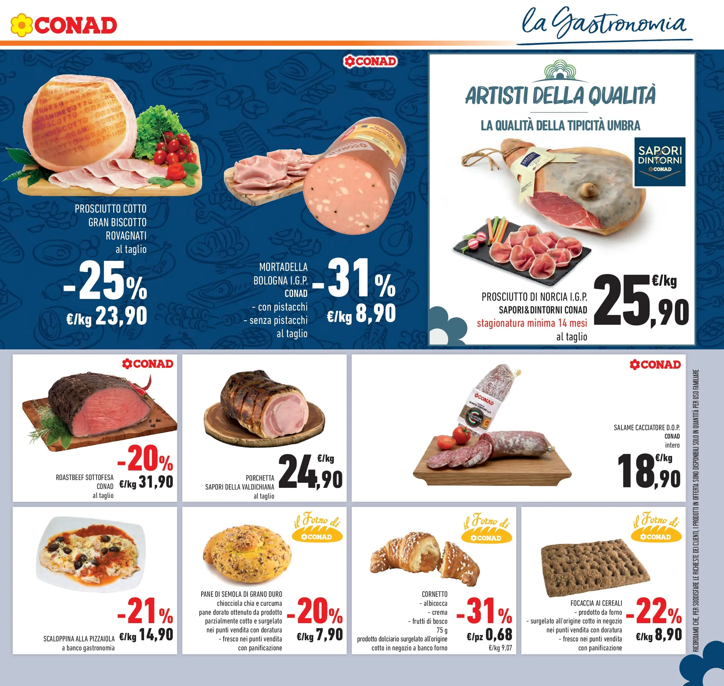Volantino Conad dal 14/01/2026 > Anteprima | Pagina: 27 | Prodotti: Porchetta, Cereali, Focaccia, Croissant