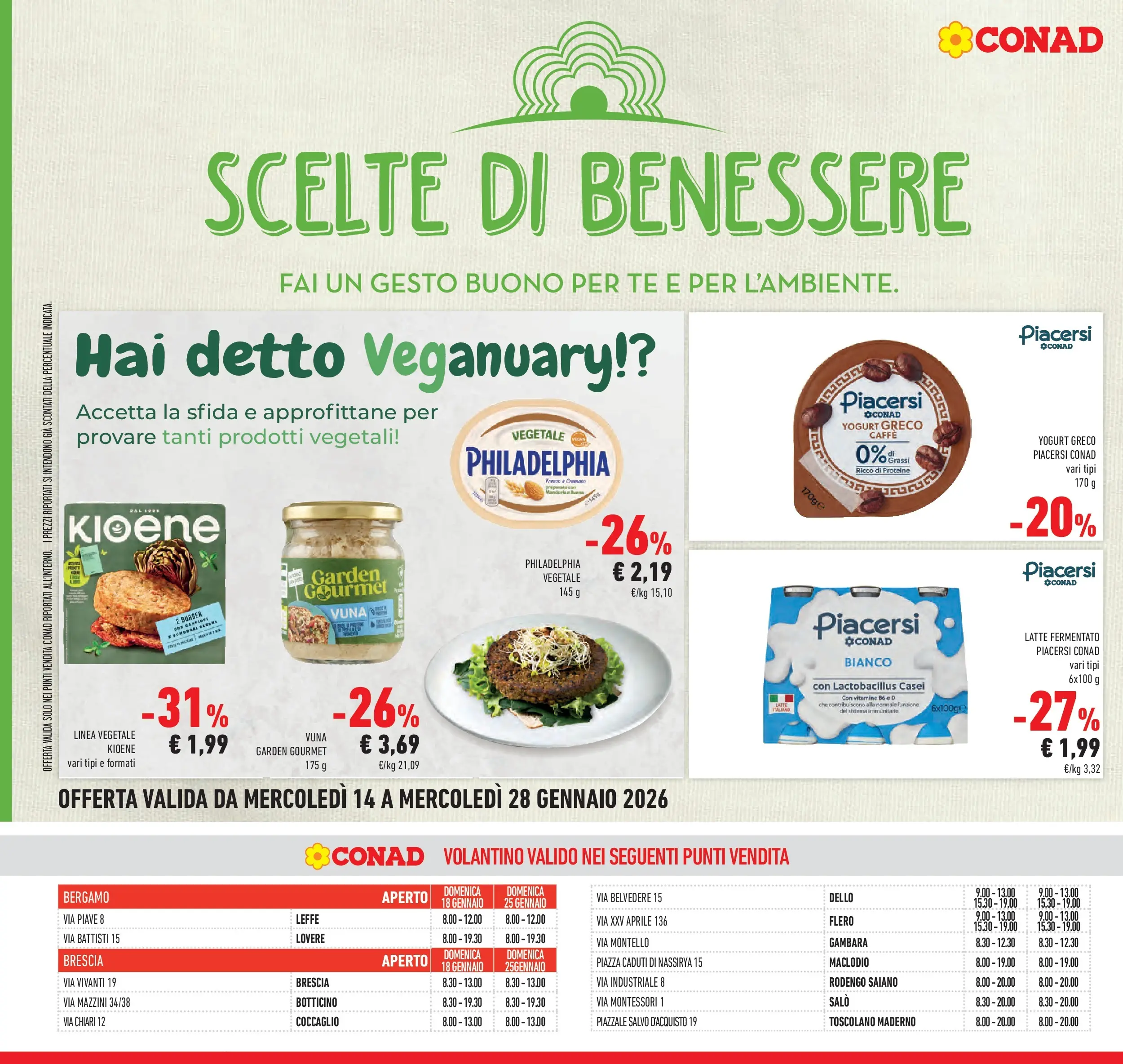 Volantino Conad dal 14/01/2026 > Anteprima | Pagina: 28 | Prodotti: Yogurt greco, Yogurt, Caffè, Tè