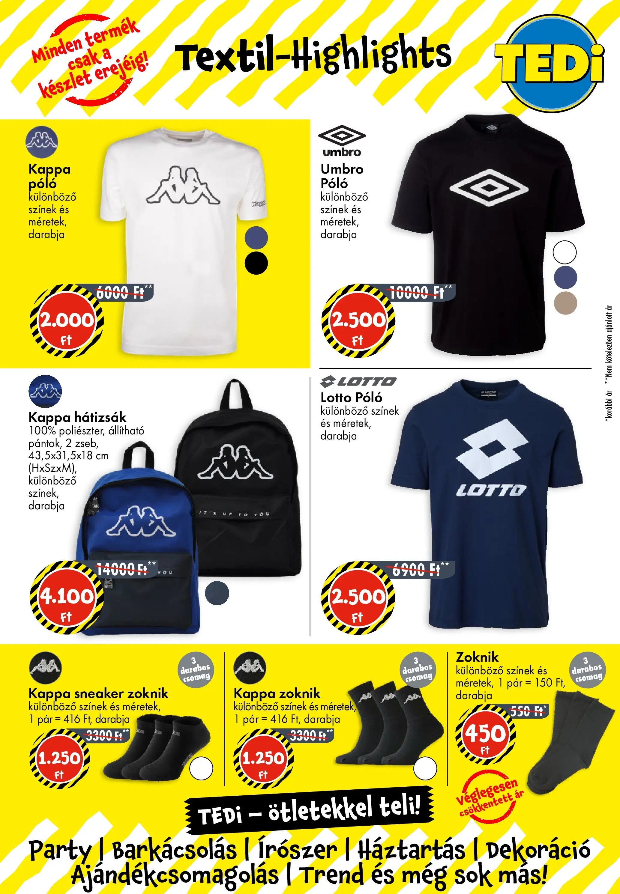 TEDi Akciós újság Törökszentmiklós - 2026.01.16. -tól/töl > akció, lapozható szórólap 🛍️ | Oldal: 2 | Termékek: Hátizsák, Dekoráció