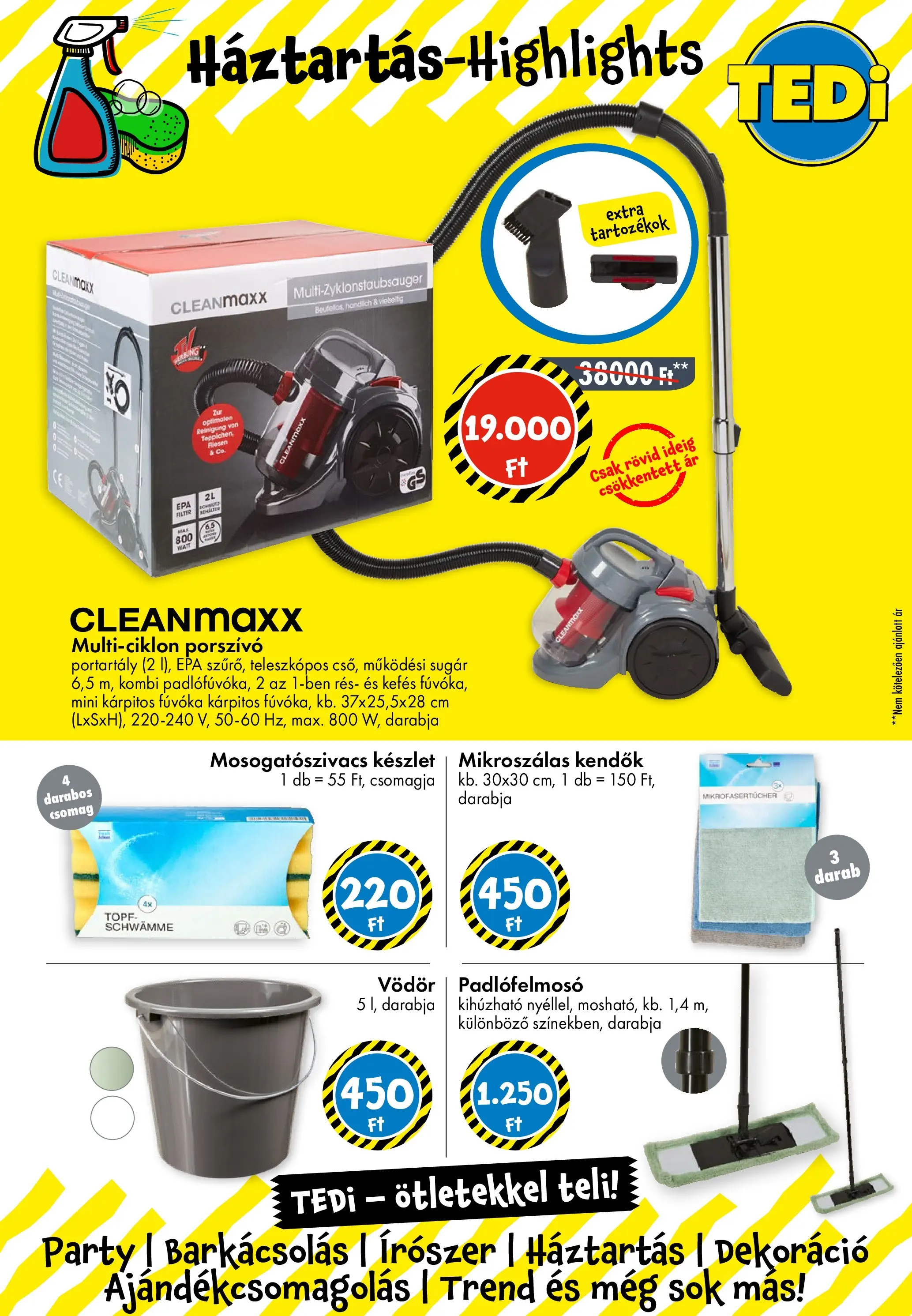 TEDi Akciós újság Törökszentmiklós - 2026.01.16. -tól/töl > akció, lapozható szórólap 🛍️ | Oldal: 7 | Termékek: Porszívó, Dekoráció
