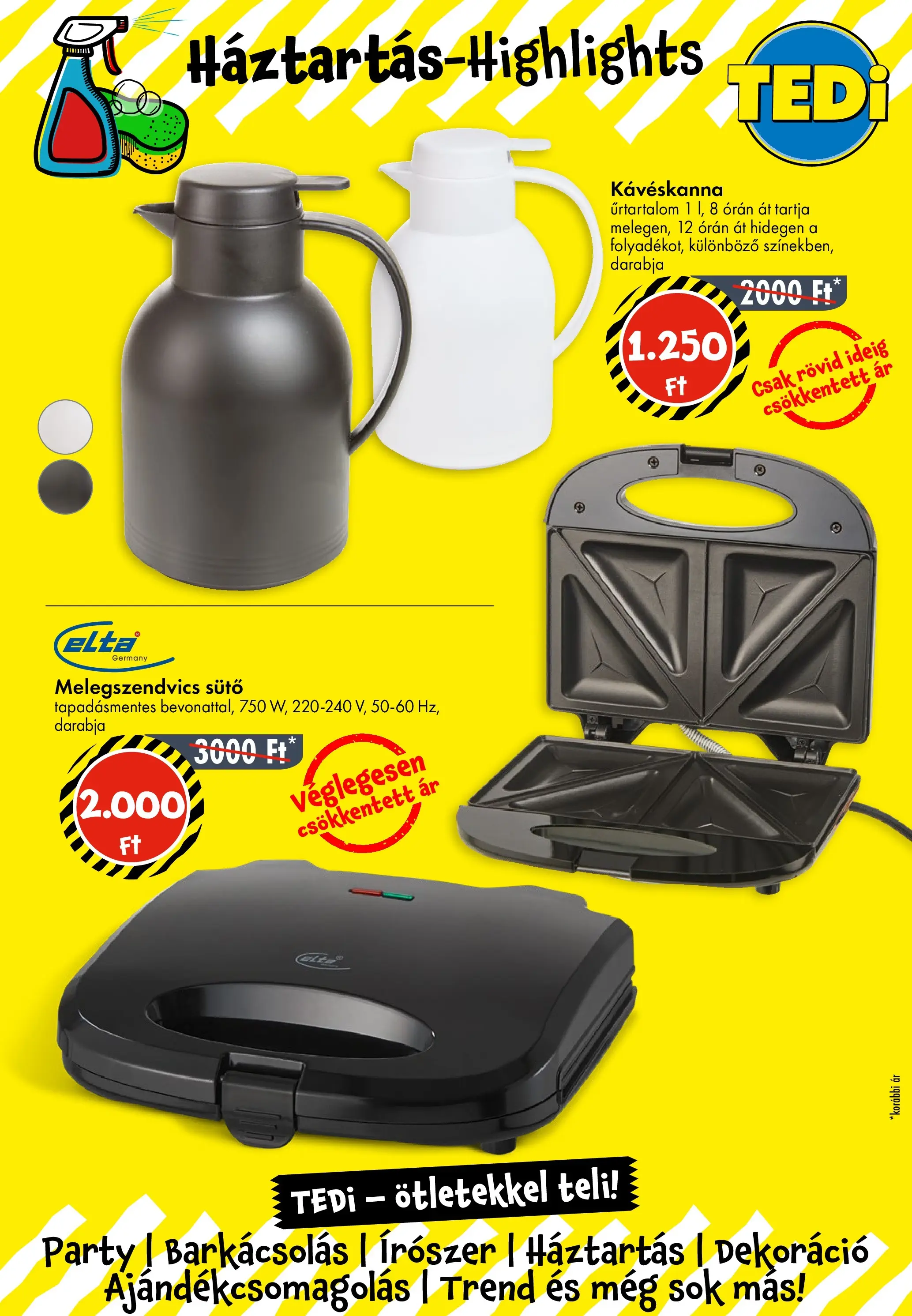 TEDi Akciós újság Törökszentmiklós - 2026.01.16. -tól/töl > akció, lapozható szórólap 🛍️ | Oldal: 9 | Termékek: Sütő, Melegszendvics sütő, Dekoráció