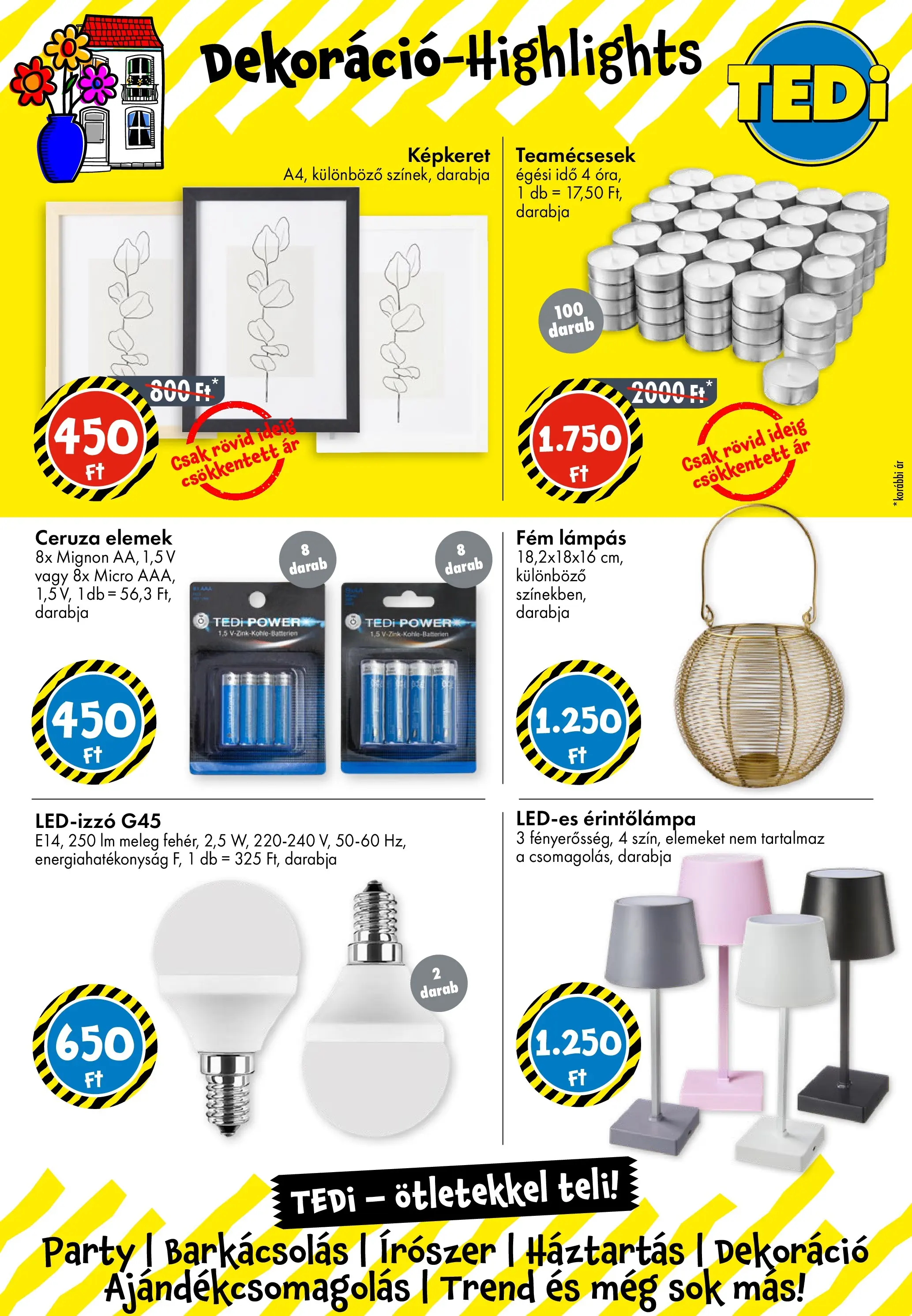 TEDi Akciós újság Törökszentmiklós - 2026.01.16. -tól/töl > akció, lapozható szórólap 🛍️ | Oldal: 12 | Termékek: Lámpás, Képkeret, Dekoráció