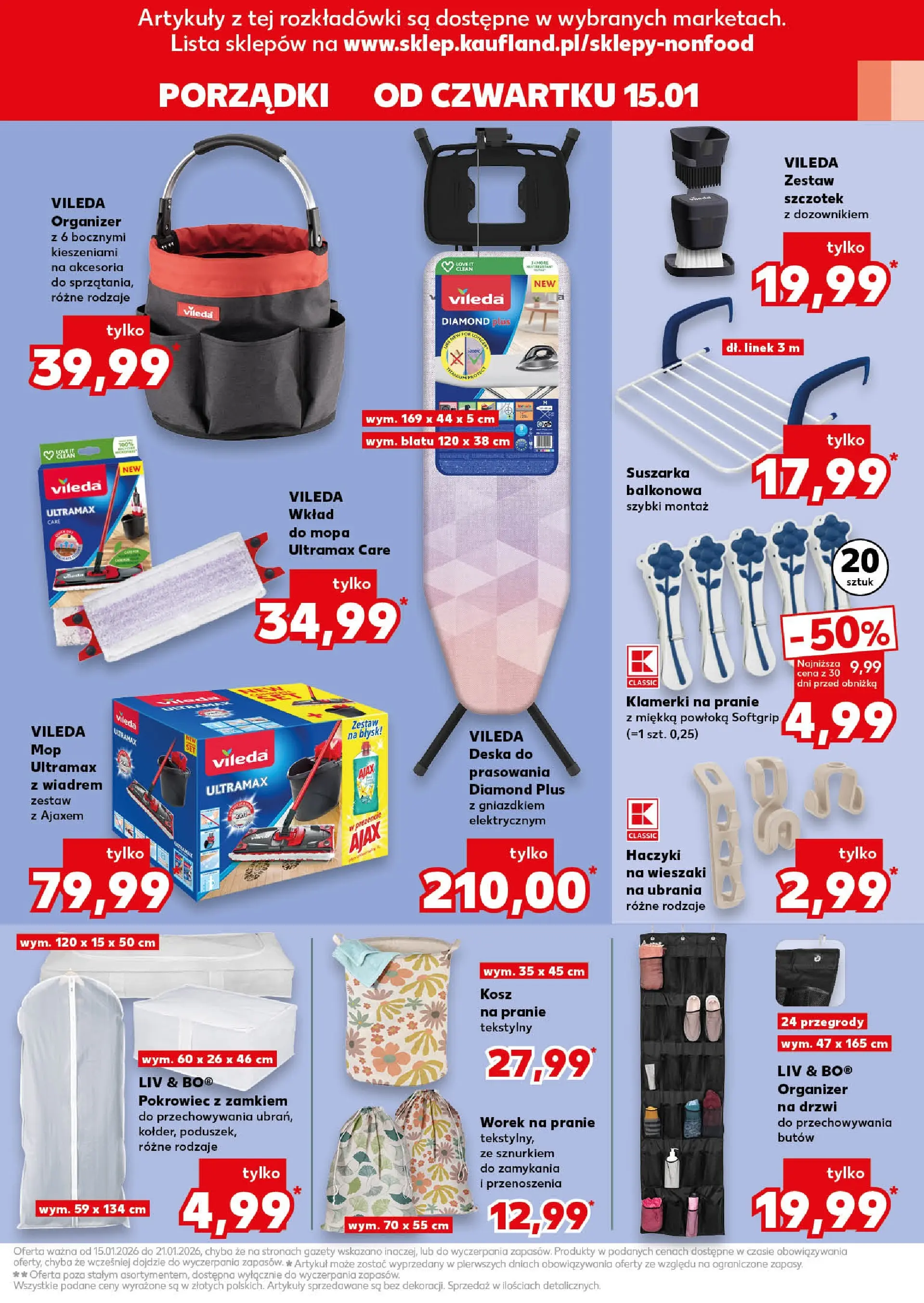 Kaufland gazetka - Mega okazje od 15.01.2026 - od jutra PDF | Strona: 9 | Produkty: Ubrania, Suszarka, Kosz, Kosz na pranie