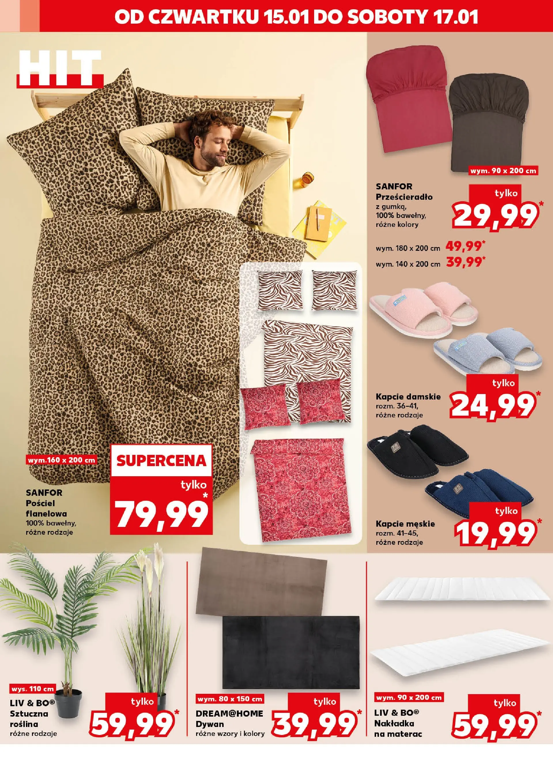 Kaufland gazetka - Mega okazje od 15.01.2026 - od jutra PDF | Strona: 16 | Produkty: Pościel, Kapcie, Materac, Dywan