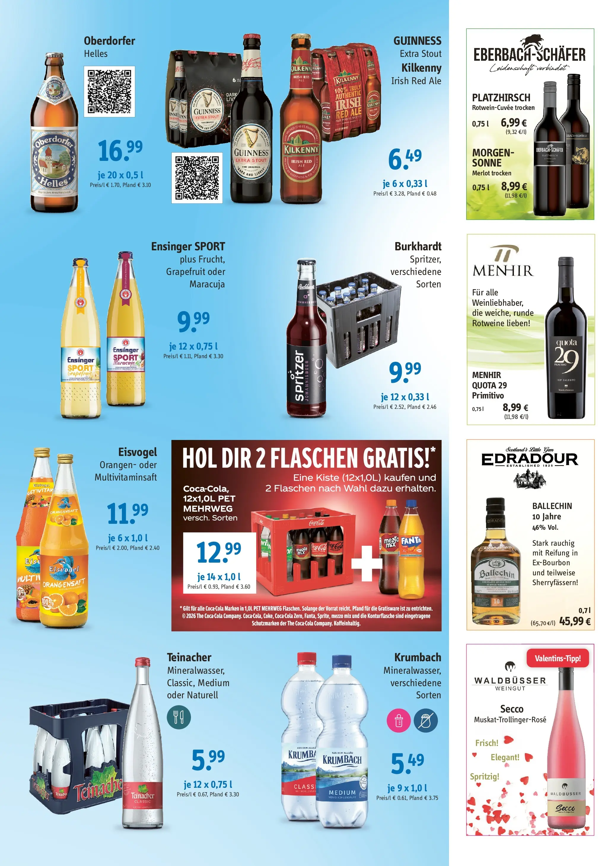 Angebote - Getränke Apfelbach: Angebote (ab 01.02.2026) zum Blättern | Seite: 3 | Produkte: Cola, Orangen, Orangensaft, Grapefruit