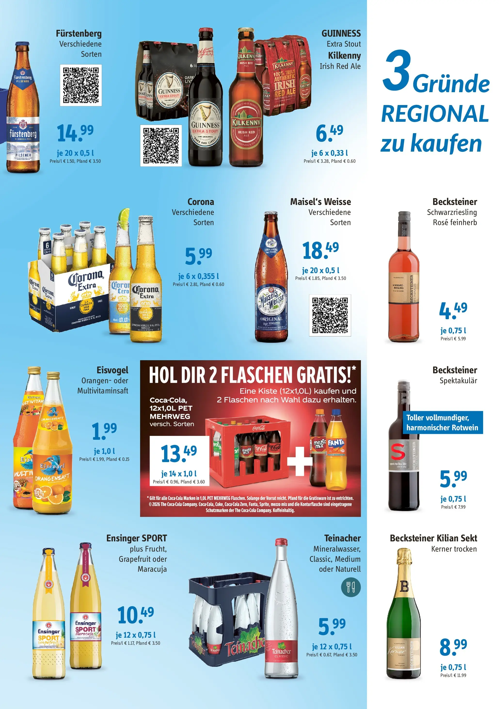 Angebote - Getränke Oess & Bulling: Angebote (ab 01.02.2026) zum Blättern | Seite: 3 | Produkte: Mezzo mix, Sekt, Orangen, Orangensaft