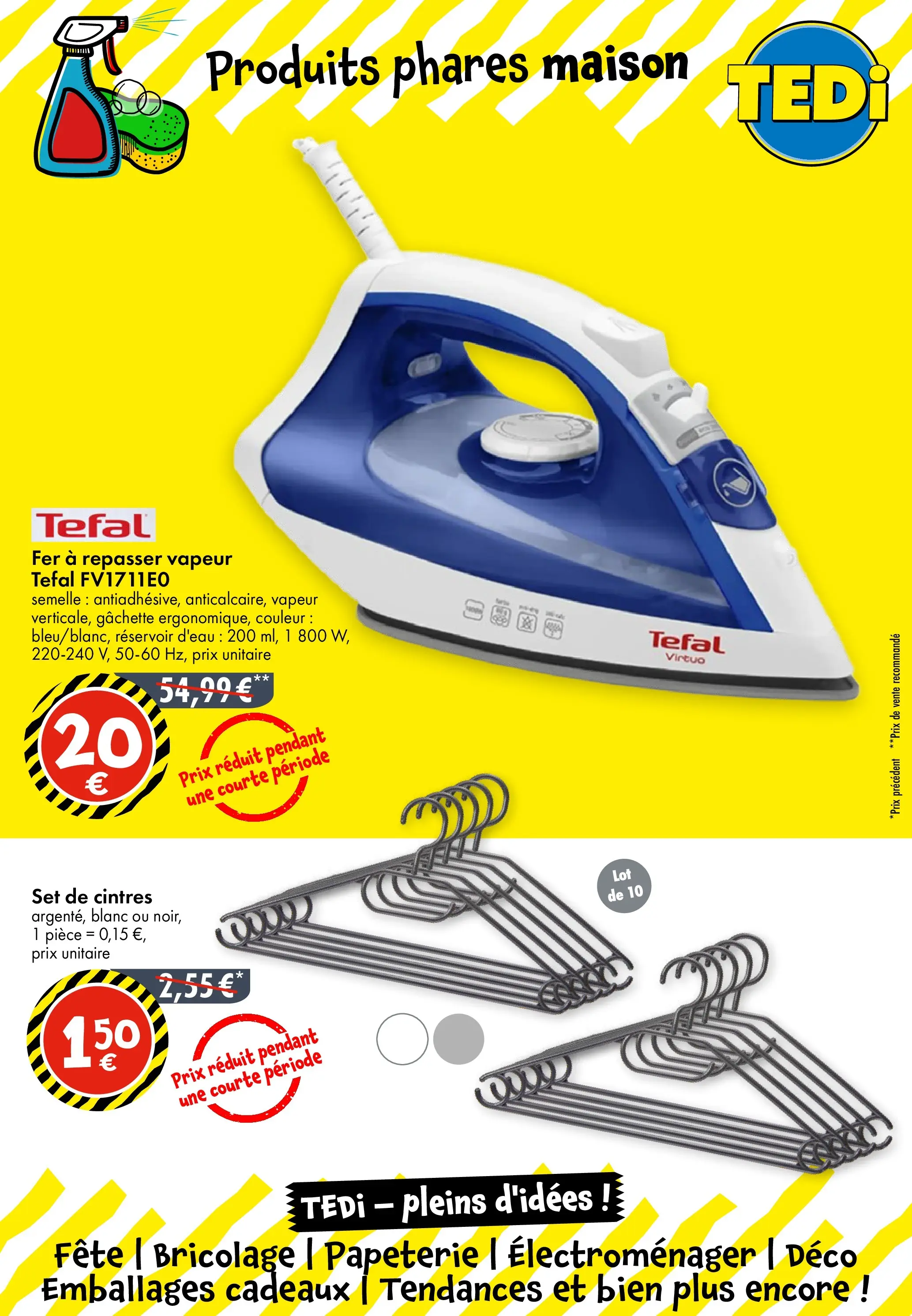 TEDi - TEDi: Découvrez les nouvelles offres à partir du 23/01/2026 - promo en ligne | Page: 9 | Produits: Fer à repasser, Réservoir d'eau, Tefal