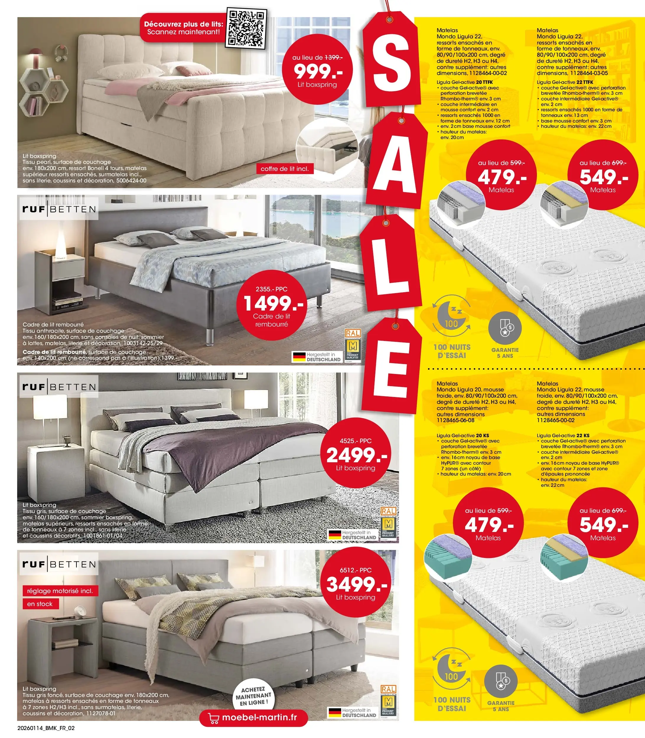 Möbel Martin - Möbel Martin: Offres hebdomadaires à partir du 13/01/2026 - promo en ligne | Page: 2 | Produits: Base, Matelas, Sommier, Cadre